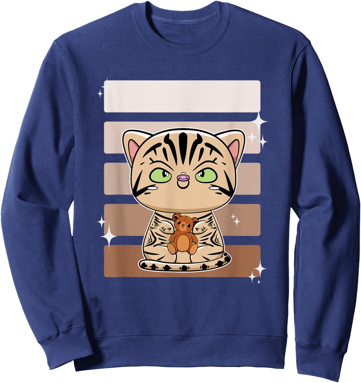 American Shorthair Anime Bear Toy Sweatshirt - Sweatshirt | Navy