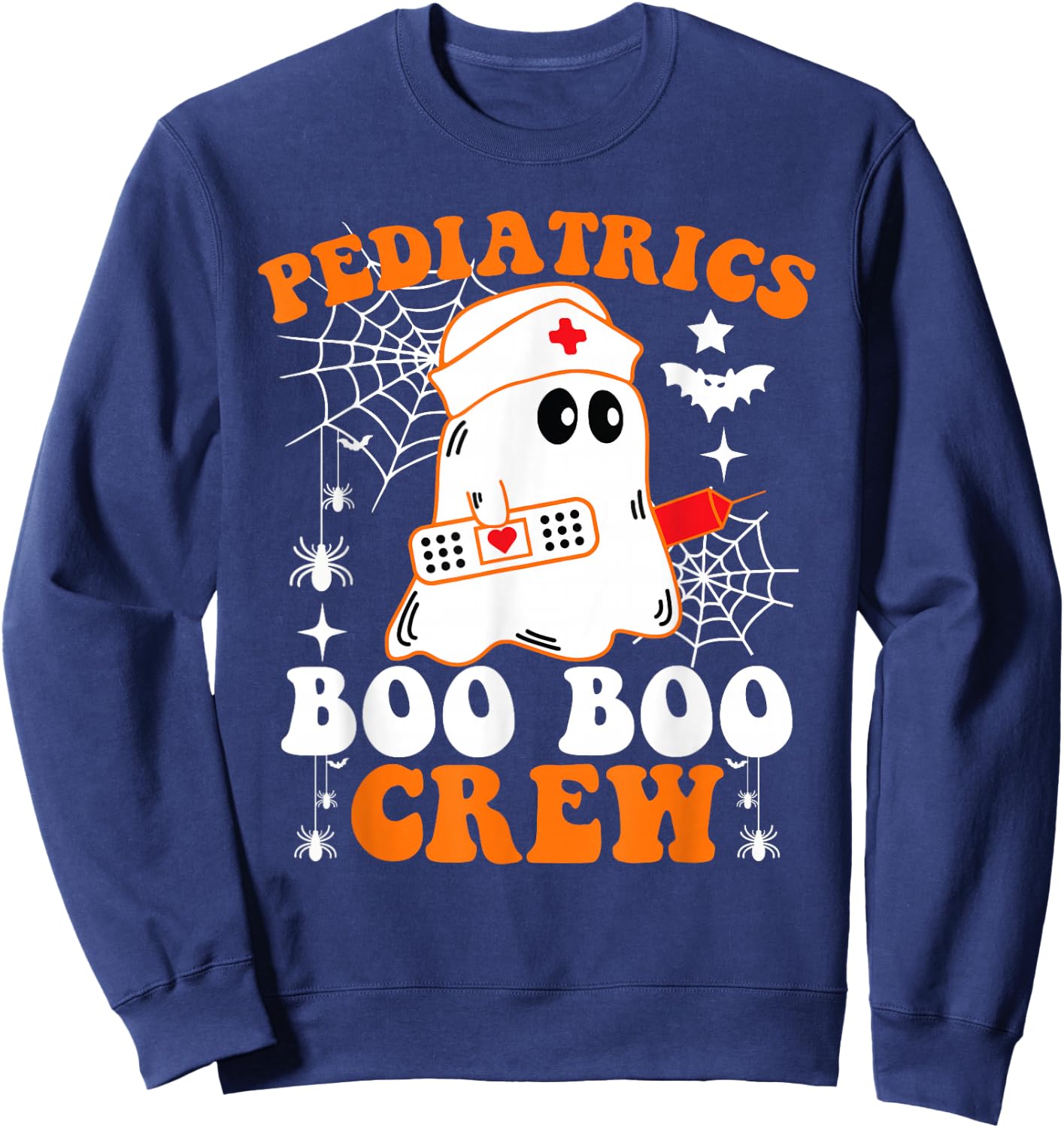 Pediatrics Boo Boo Crew Shirt Funny Nurse Ghost Halloween Sweatshirt - Sweatshirt | Navy
