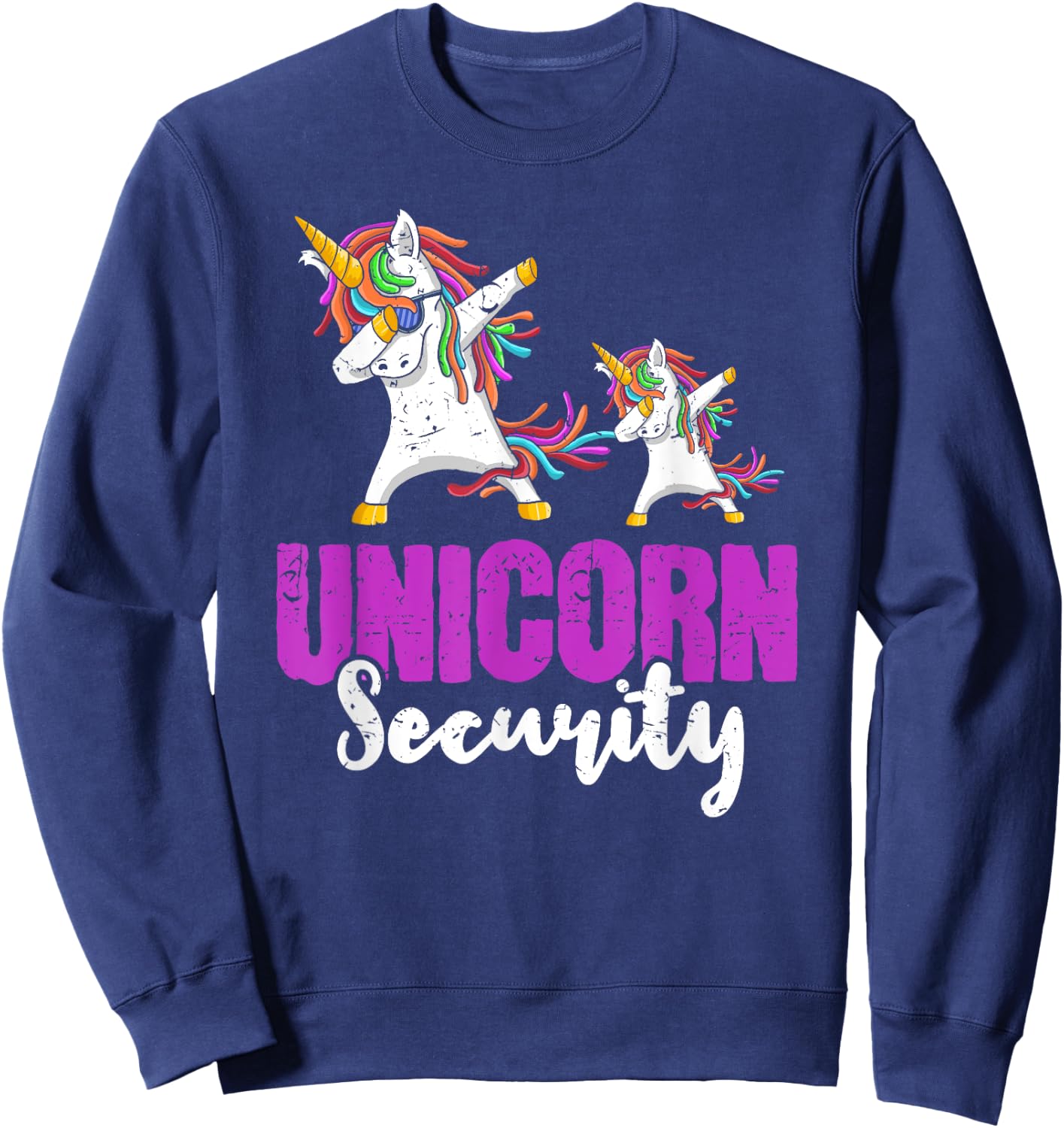 Costume Funny Unicorn Security Dad Men Sweatshirt - Sweatshirt | Navy