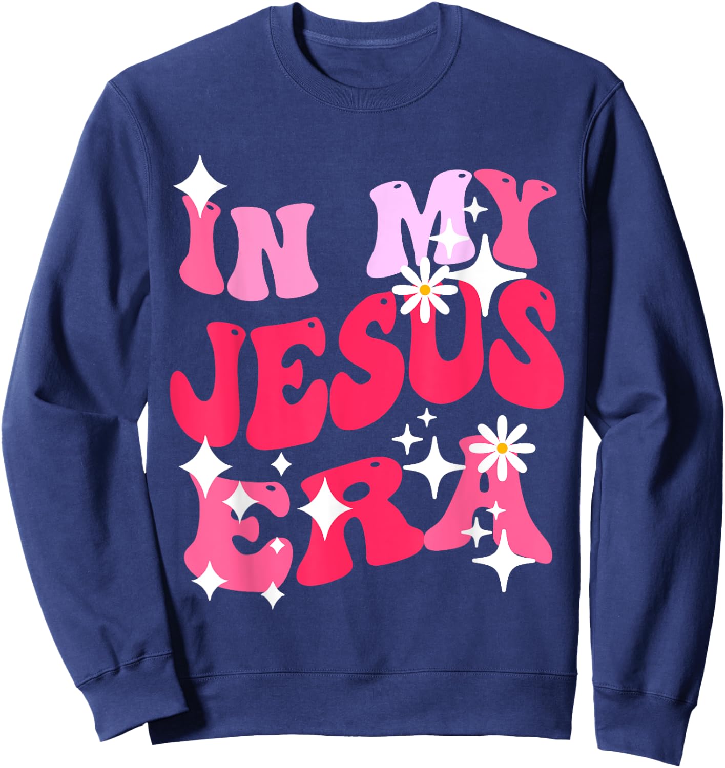 In My Jesus Era Christian Religious Apparel & Kids Sweatshirt - Sweatshirt | Navy
