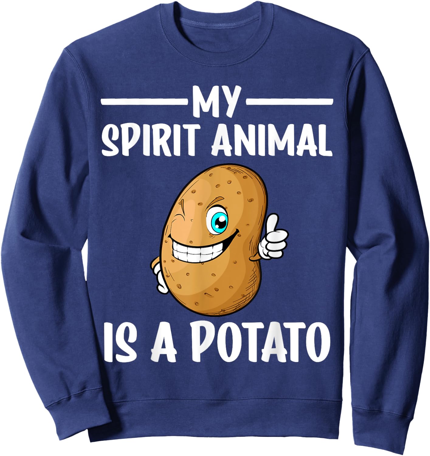 Funny Potato Design Women Kids Potatoes Lover Sweatshirt - Sweatshirt | Navy