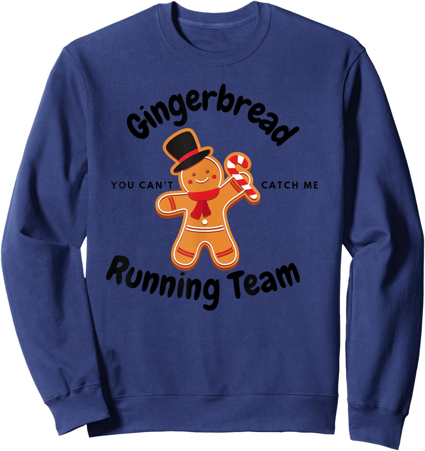Gingerbread Running Team funny Gingerbread Christmas Sweatshirt - Sweatshirt | Navy