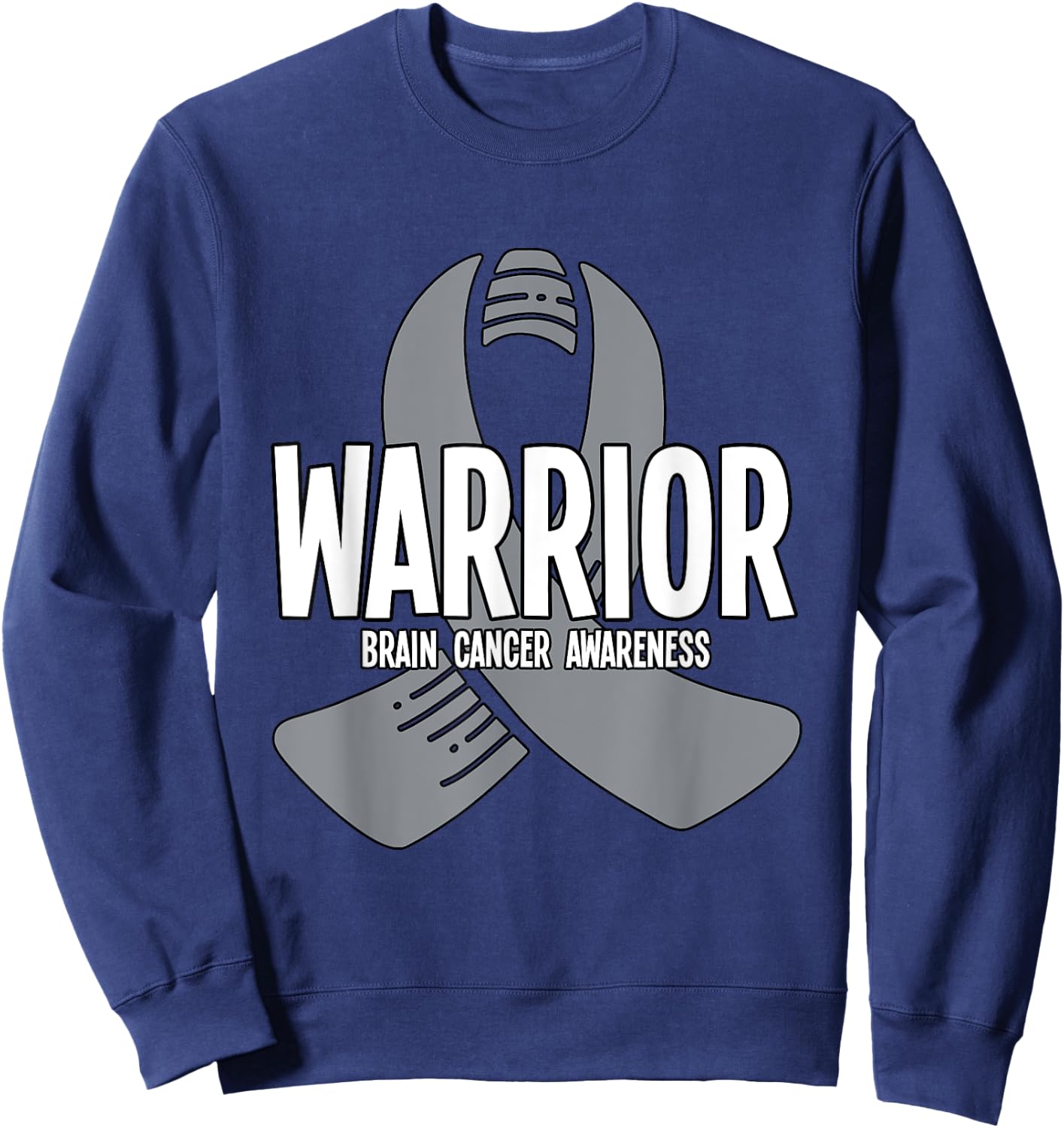 Warrior Brain Cancer Awareness Sweatshirt - Sweatshirt | Navy