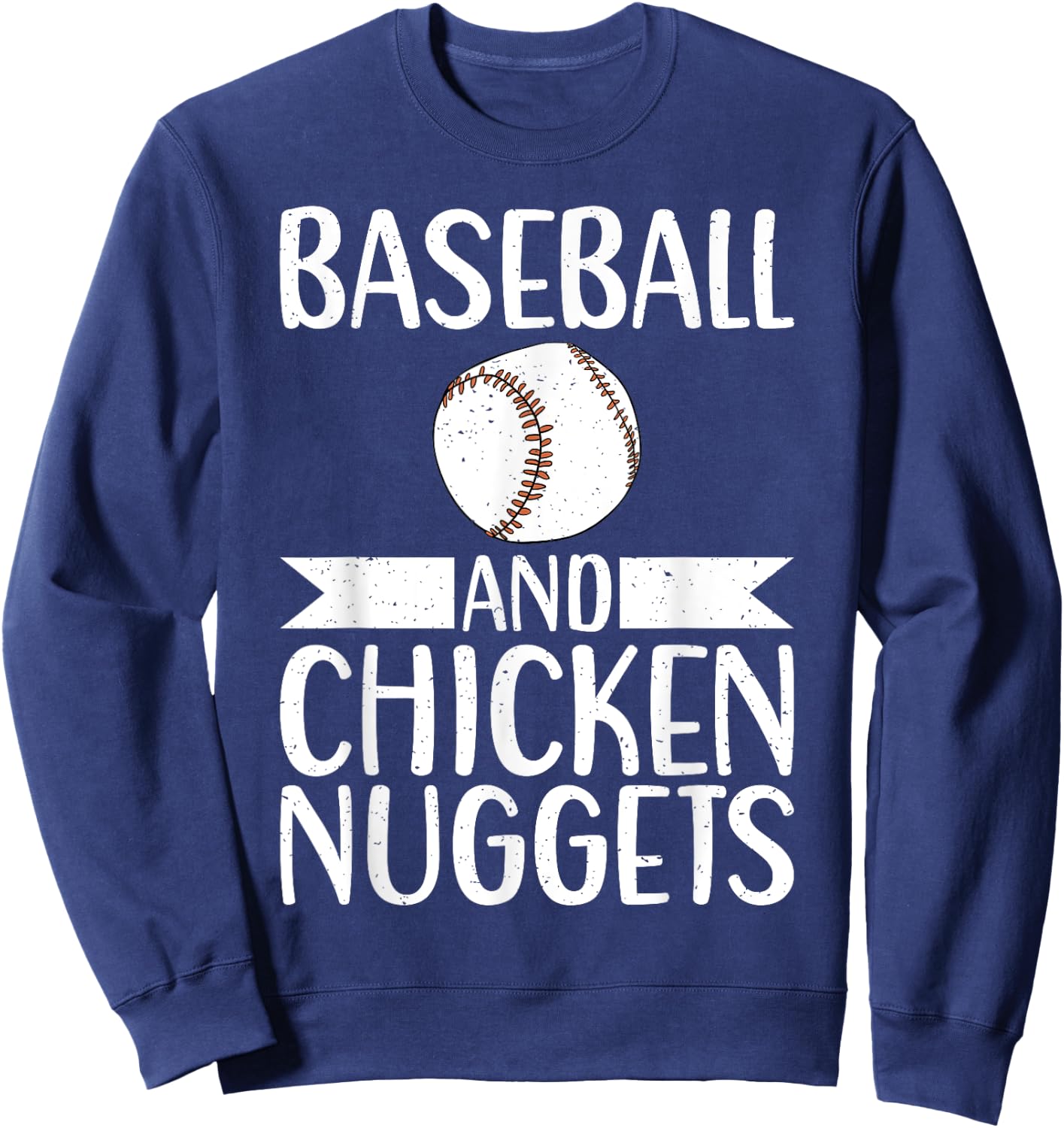 Baseball and Chicken Nuggets Sweatshirt - Sweatshirt | Navy