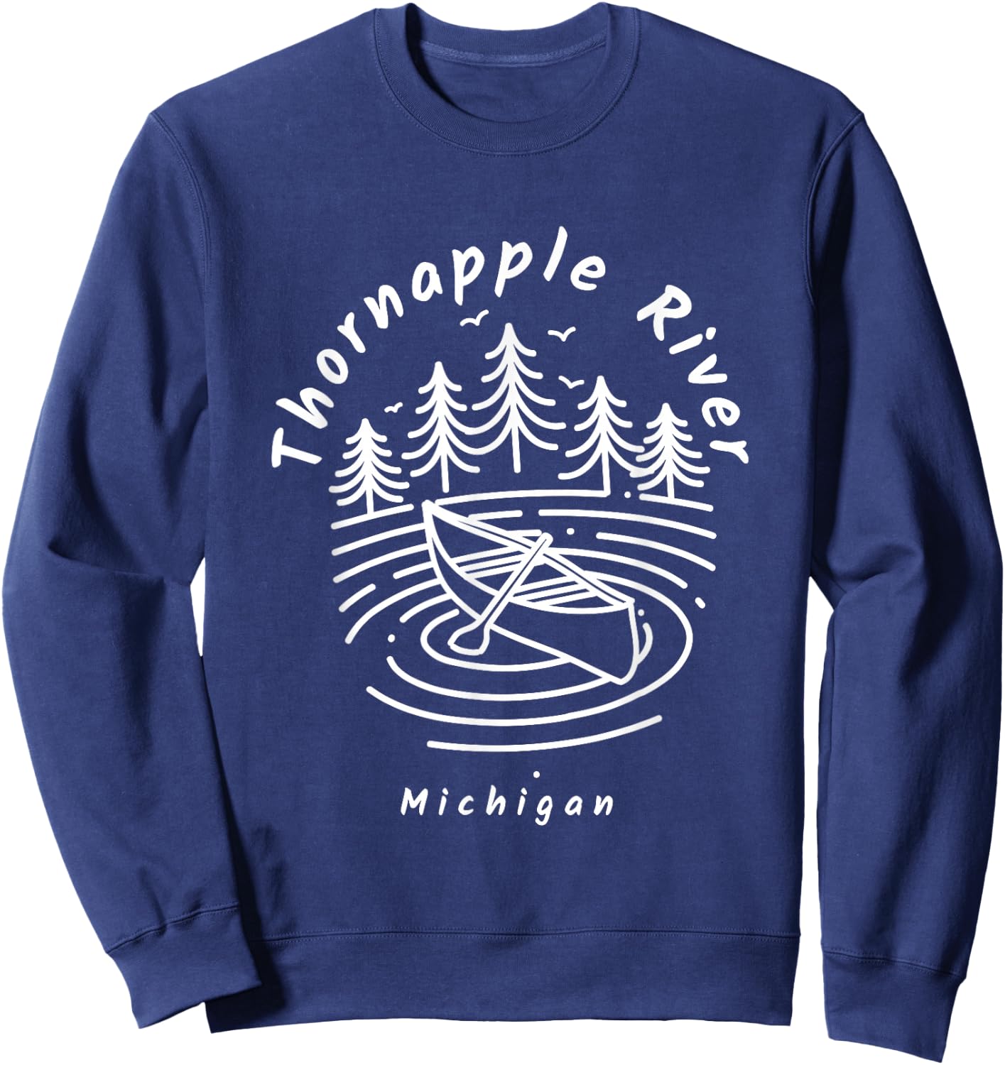 Thornapple River Michigan Sweatshirt - Sweatshirt | Navy