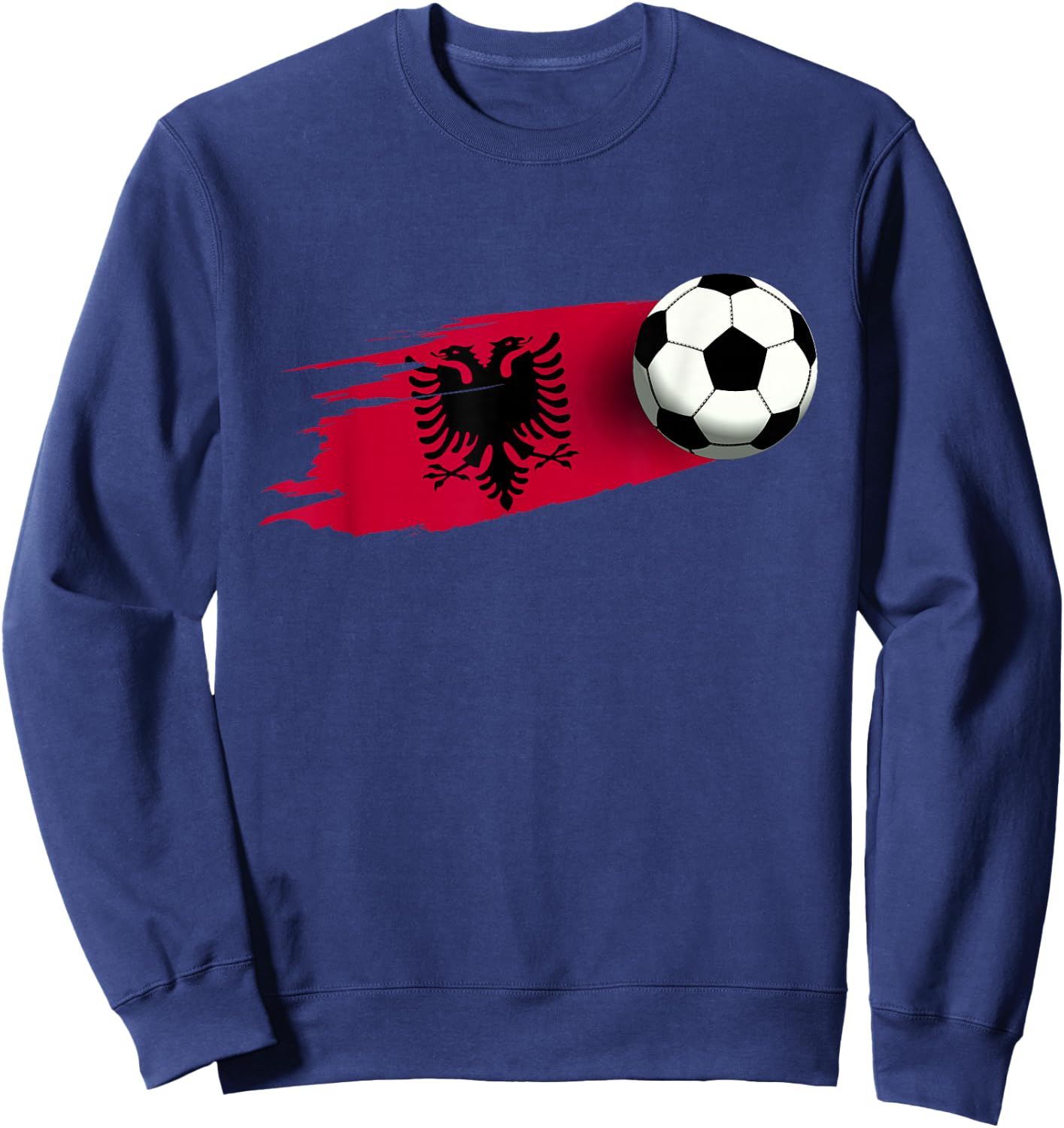 Albania Flag Jersey Albanian Soccer Team Albanian Sweatshirt - Sweatshirt | Navy