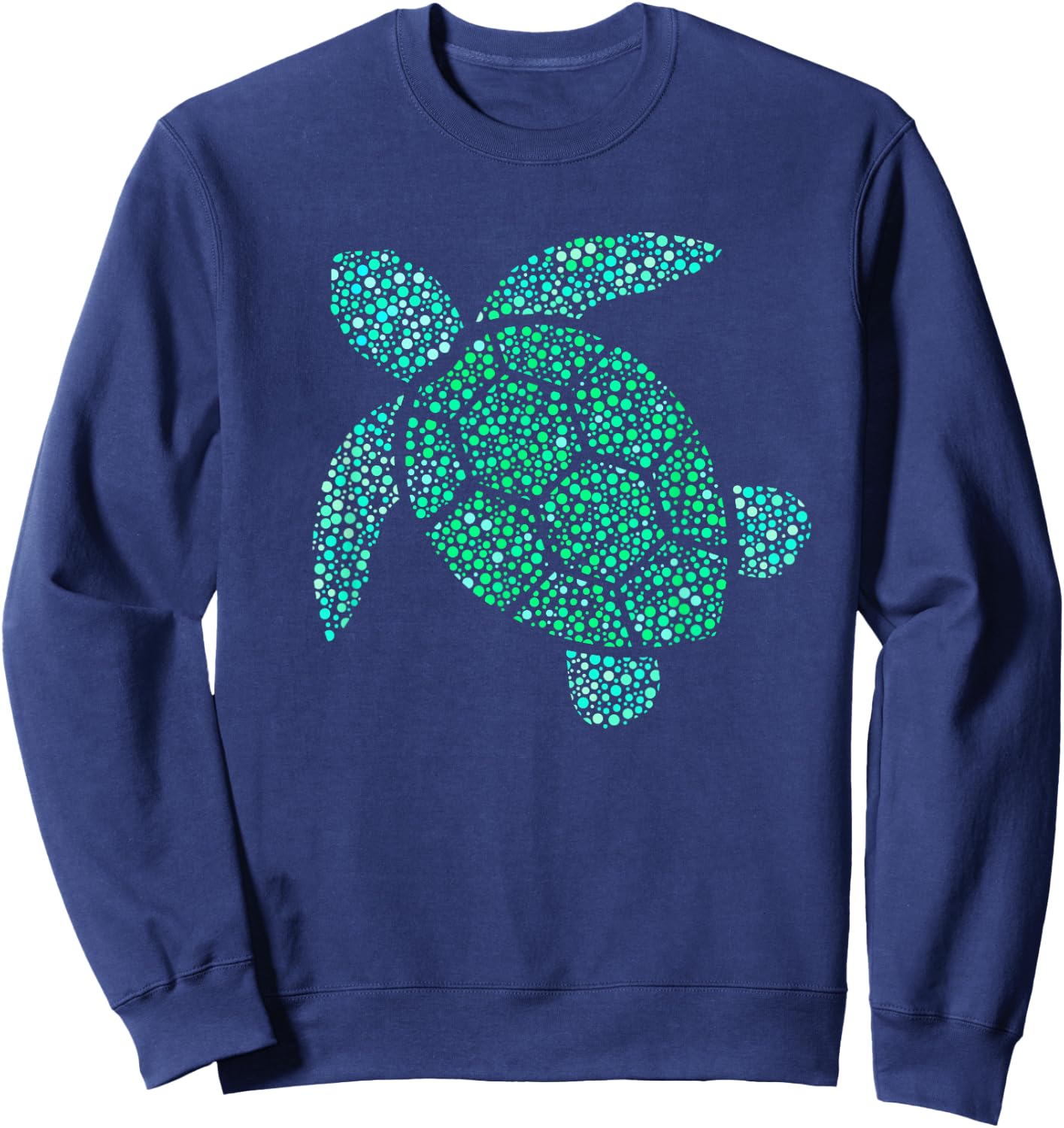 Sea Turtle Green Polka Dot Day 2023 Boys Girls Art Teacher Sweatshirt - Sweatshirt | Navy