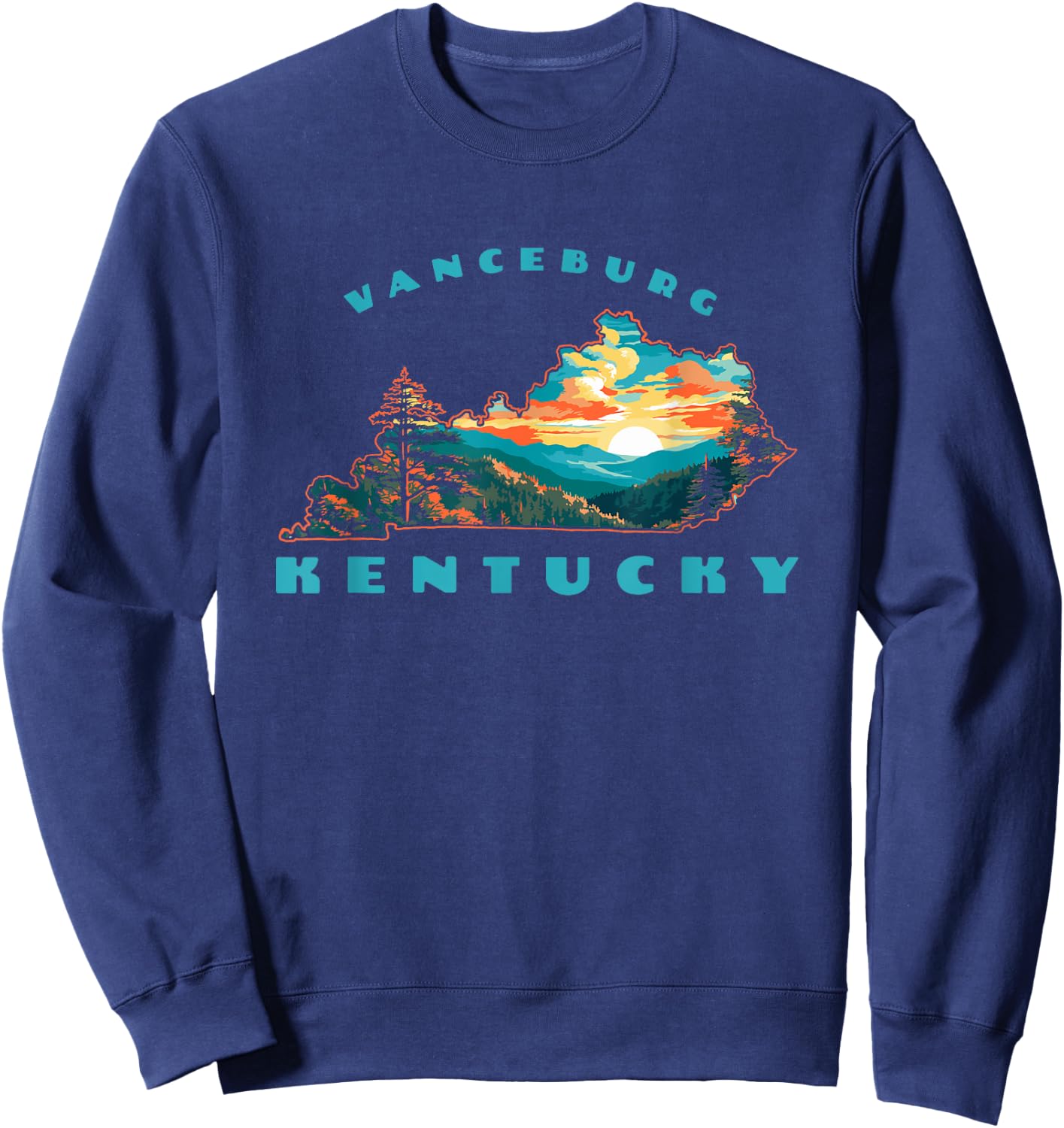 Vanceburg Kentucky Commonwealth Outdoor Nature Mountains Sweatshirt - Sweatshirt | Navy
