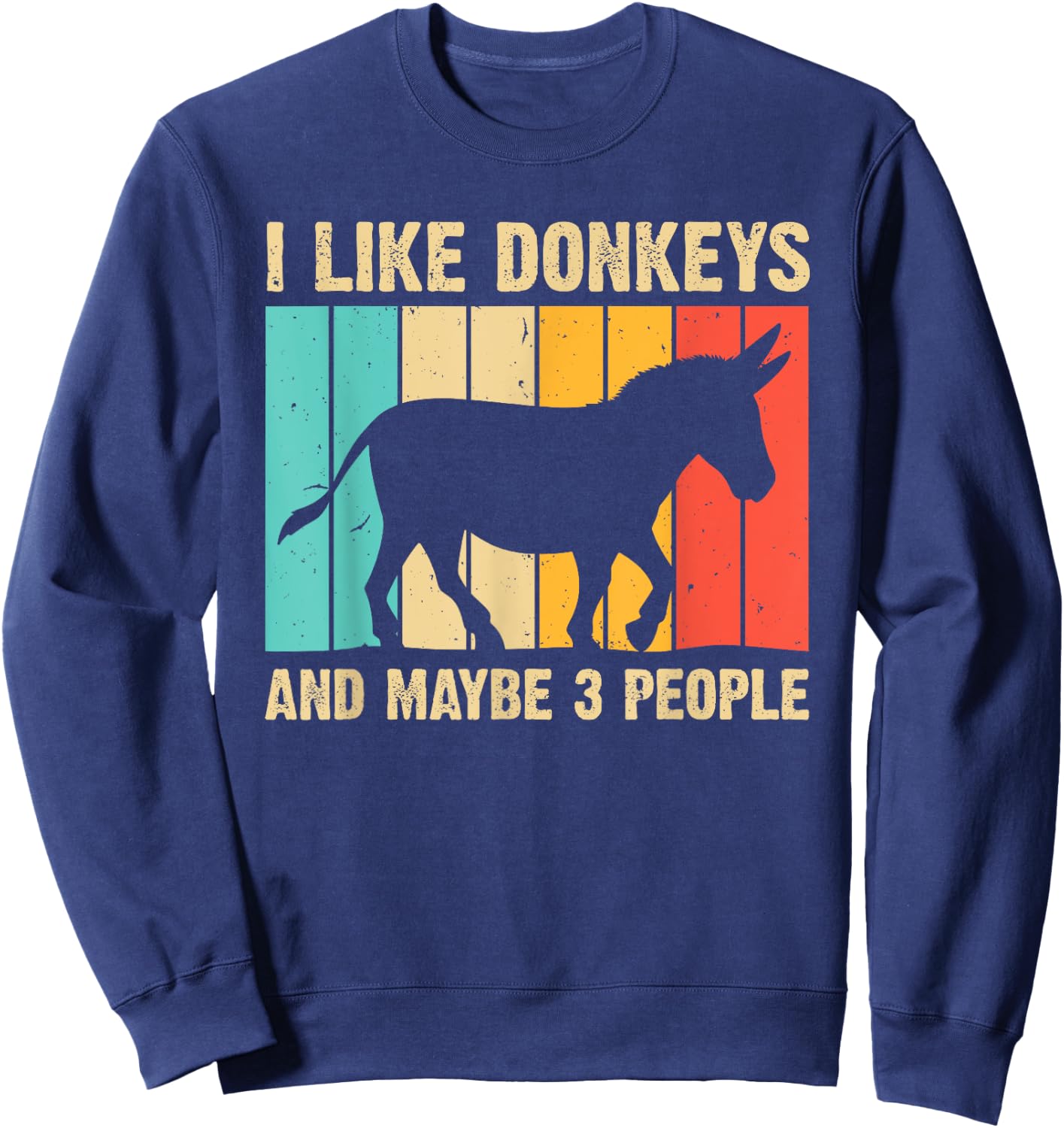 Funny Donkey Women Mule Equine Horse Animal Lover Sweatshirt - Sweatshirt | Navy