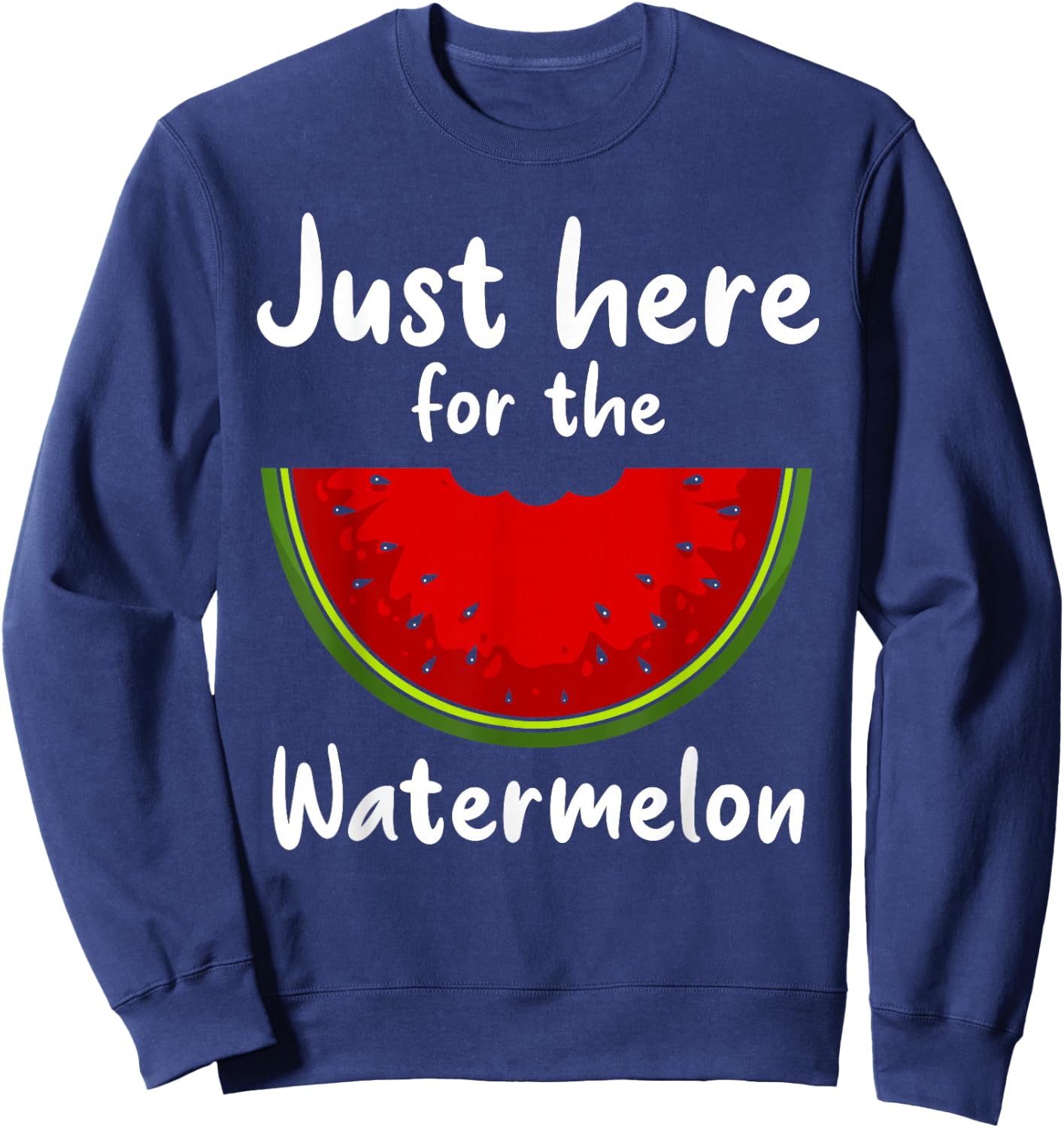 Funny Watermelon Design Women Watermelon Wedge Fruit Sweatshirt - Sweatshirt | Navy