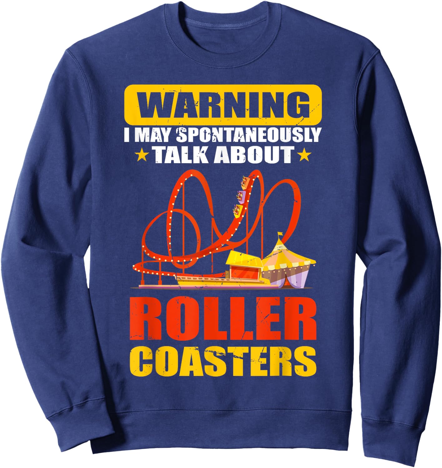 Roller Coaster Designs | Roller Coaster Loving Peoples Sweatshirt - Sweatshirt | Navy