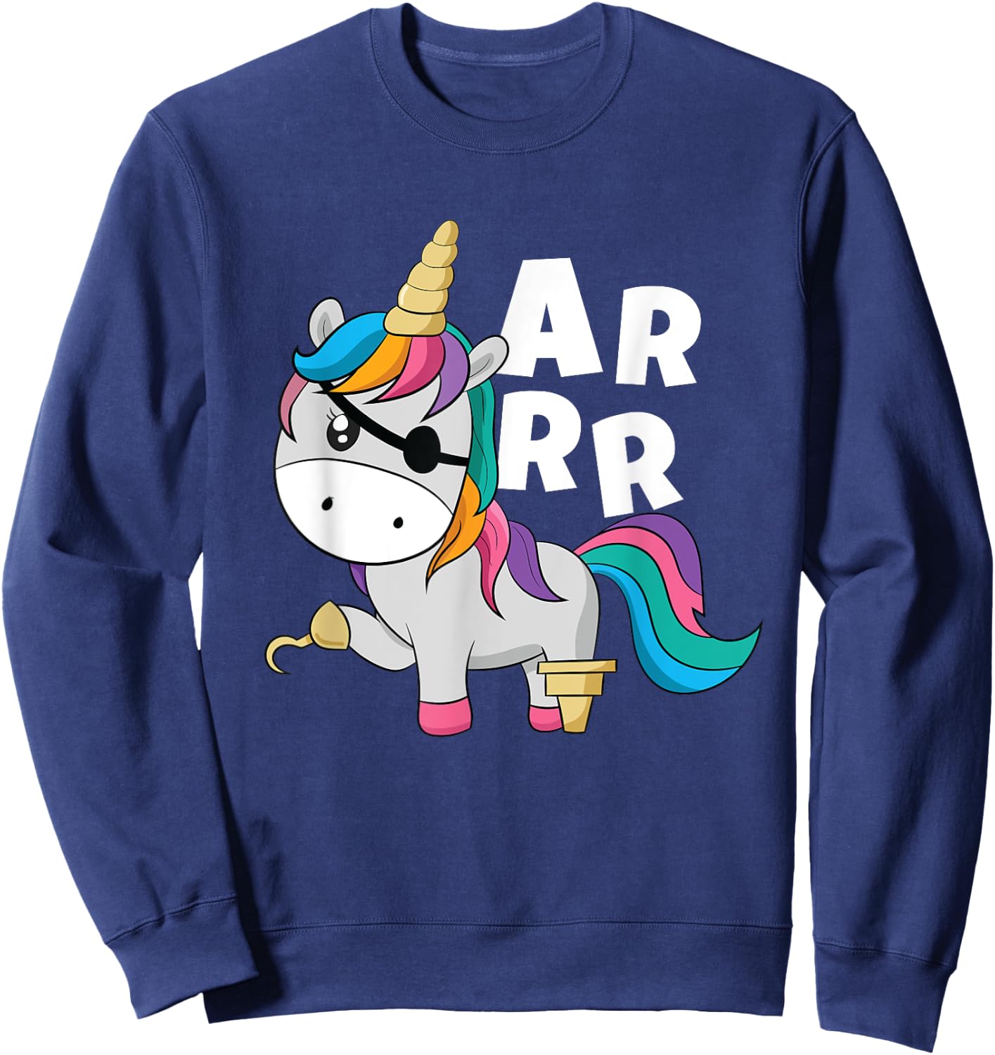 Caribbean Sea Thief Freebooter Toddler Girl Unicorn Pirate Sweatshirt - Sweatshirt | Navy