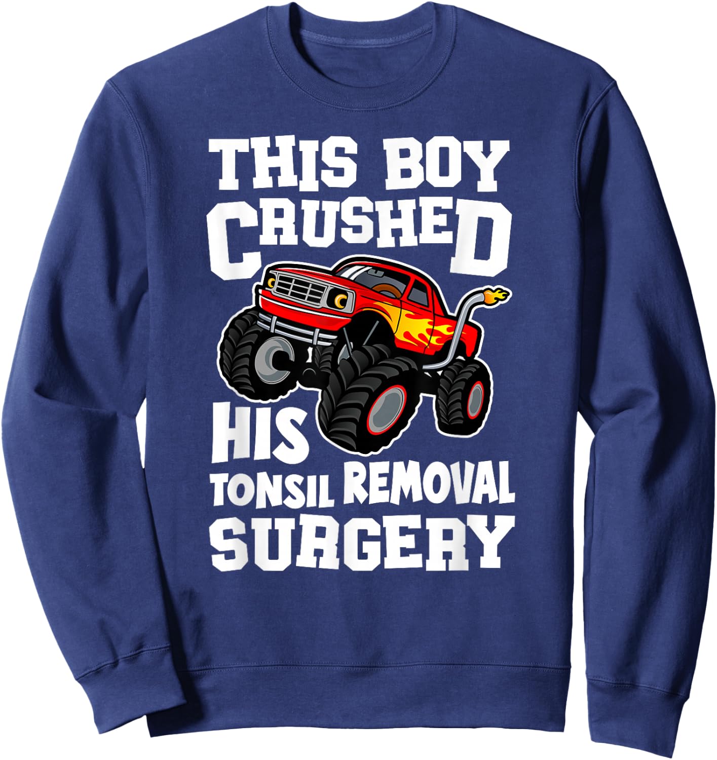 Tonsils Removal Surgery Boy Tonsillectomy Recovery Sweatshirt - Sweatshirt | Navy