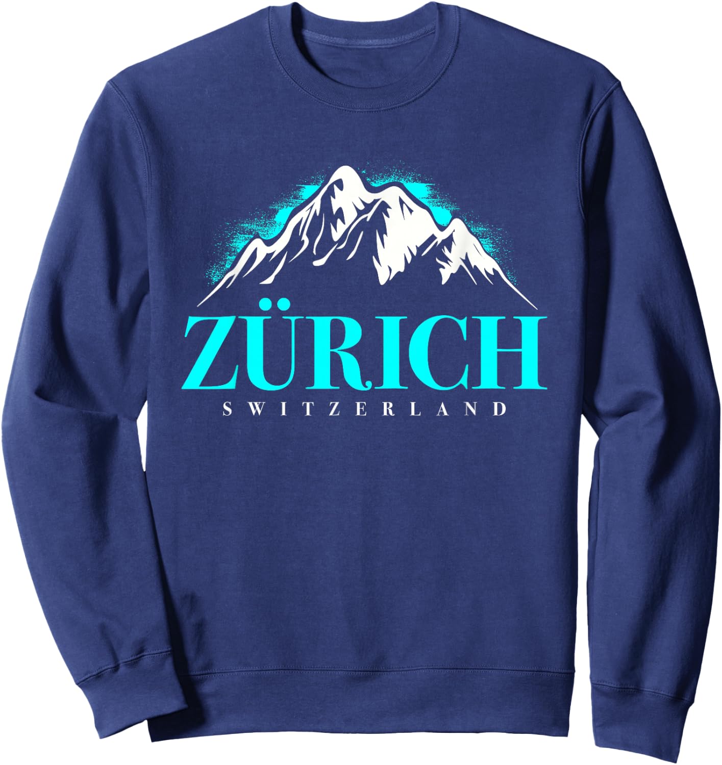 Swiss Alps Zurich Switzerland Sweatshirt - Sweatshirt | Navy