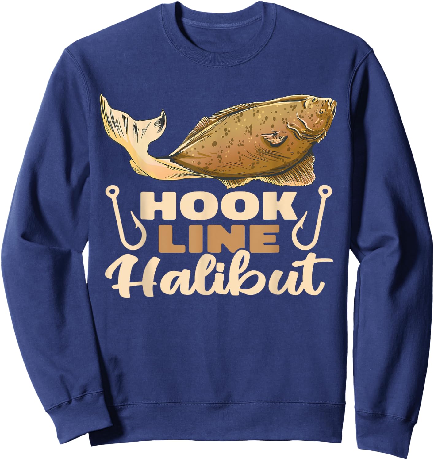 Hook Line Halibut men fishermen fishery halibut fishing Sweatshirt - Sweatshirt | Navy