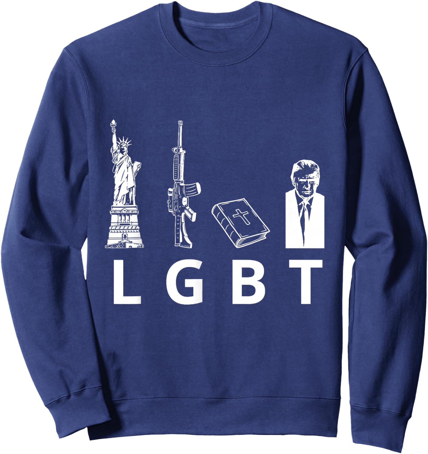 Liberty Guns Bible Trump Sweatshirt - Sweatshirt | Navy