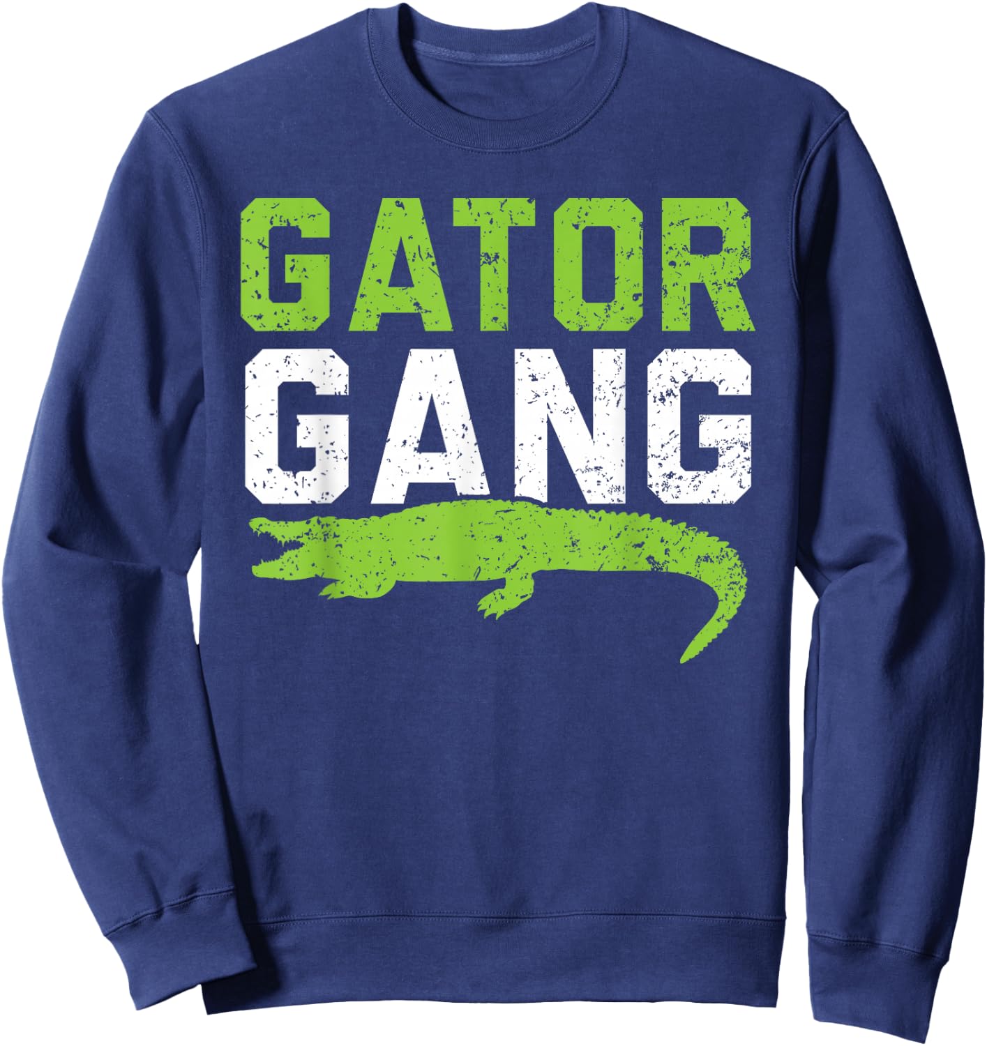 Gator Gang Alligator Heartbeat Zookeeper Crocodile Lover Sweatshirt - Sweatshirt | Navy
