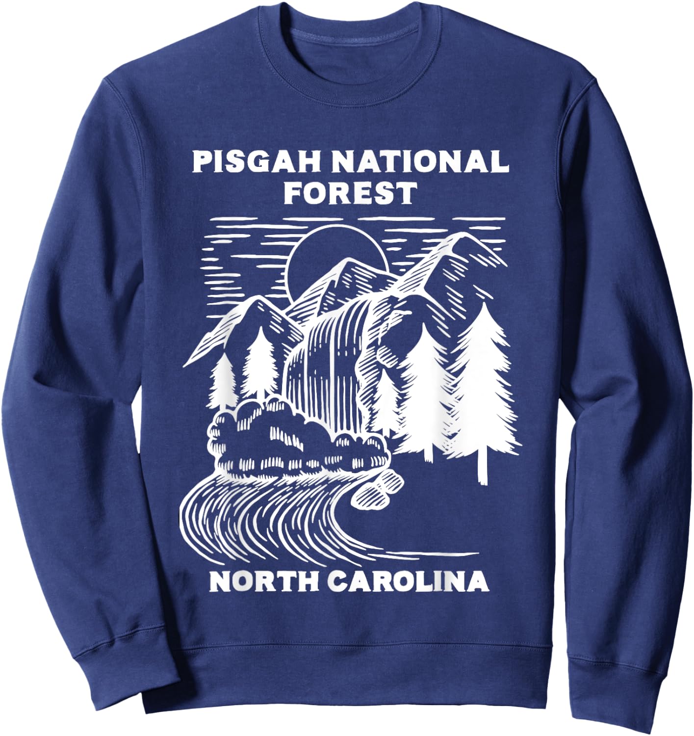 Pisgah National Forest North Carolina Waterfall NC Trip Sweatshirt - Sweatshirt | Navy