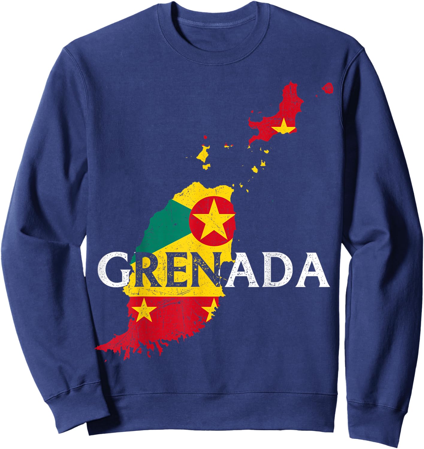 Grenada Country Map Flag Proud Grenadian Patriotic Sweatshirt - Sweatshirt | Navy
