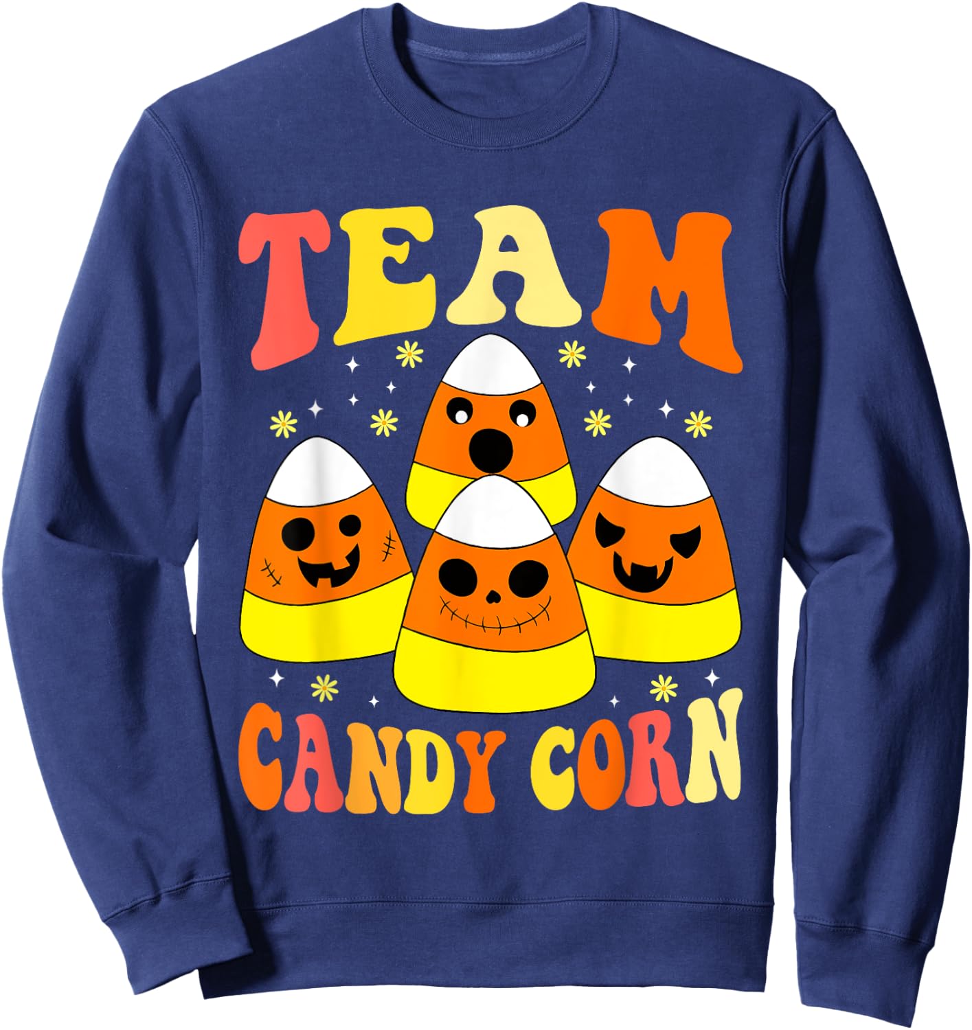 Team Candy Corn Funny Halloween Sweatshirt - Sweatshirt | Navy