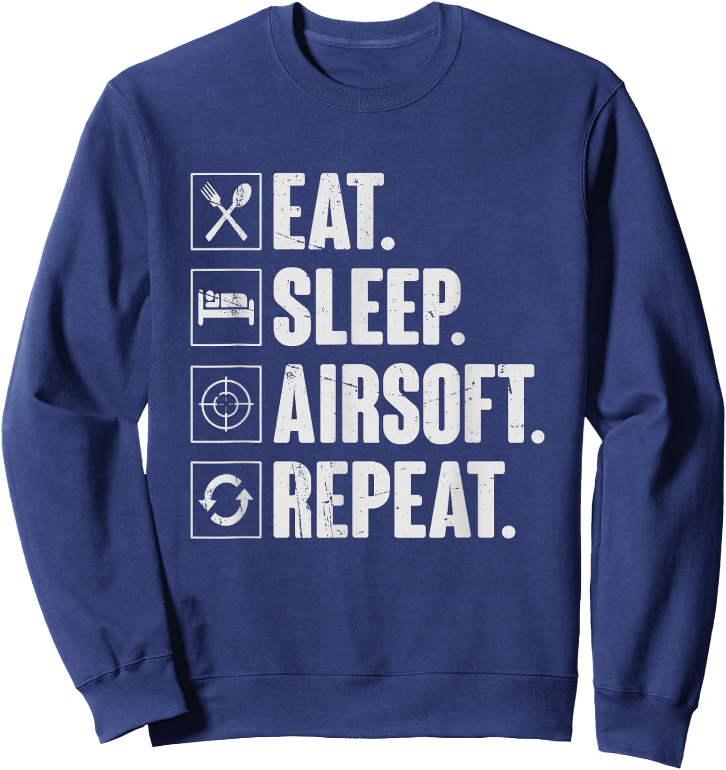 Eat Sleep Airsoft Repeat - Funny Retro Air-Soft Sport Gift Sweatshirt - Sweatshirt | Navy