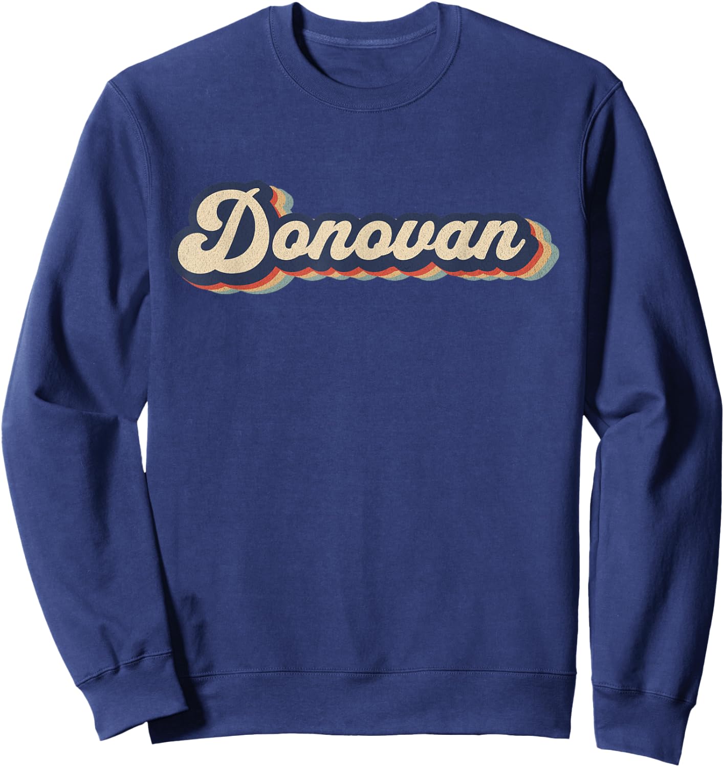 Retro Vintage Donovan Name Personalized Sweatshirt - Sweatshirt | Navy