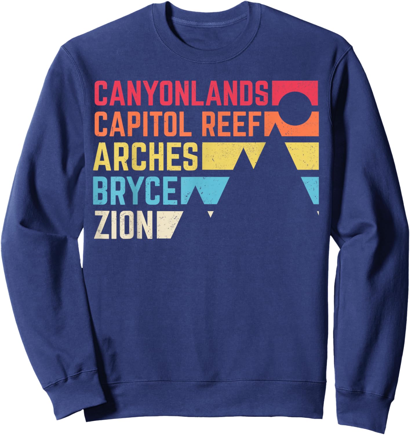 Utahs Five National Parks Souvenir - NPS Moab Utah Mighty 5 Sweatshirt - Sweatshirt | Navy