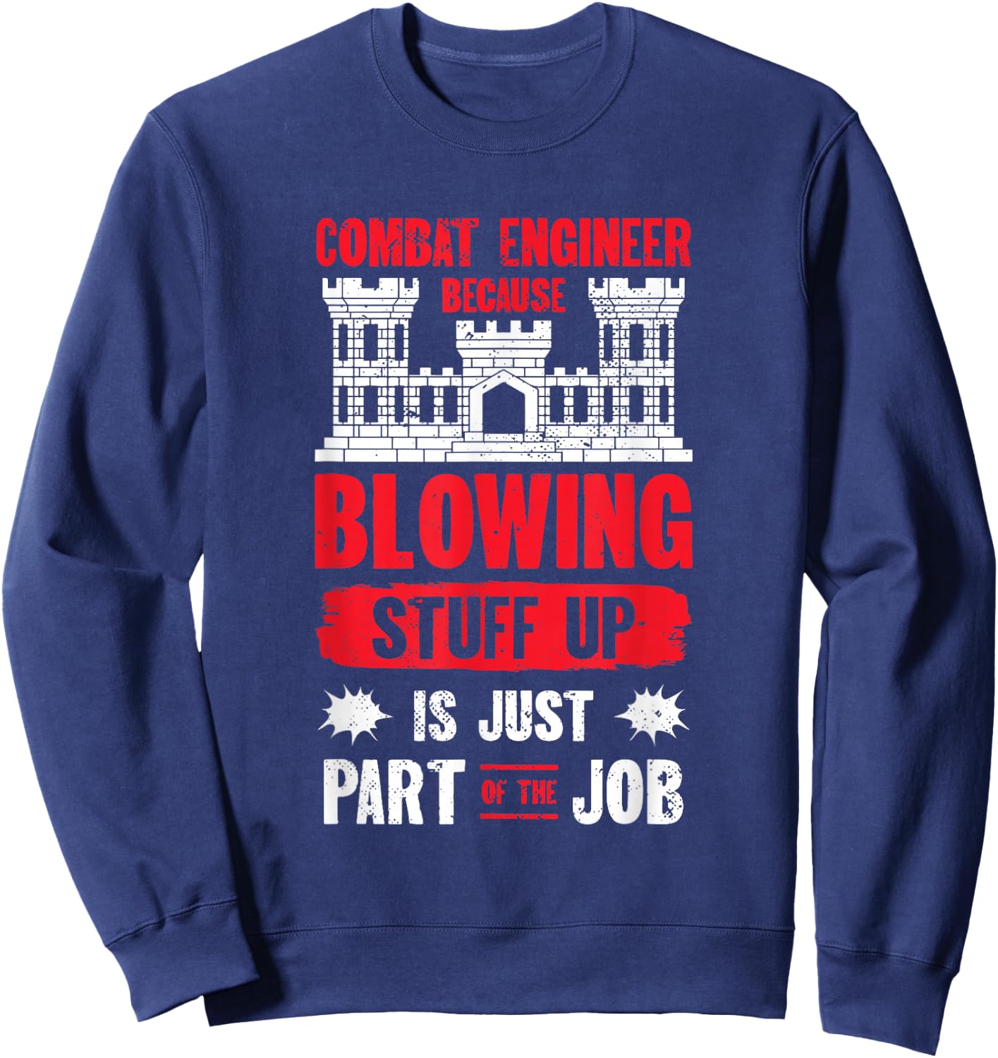 Combat Engineer Engineering Army U.S. Military Army Combat Sweatshirt - Sweatshirt | Navy
