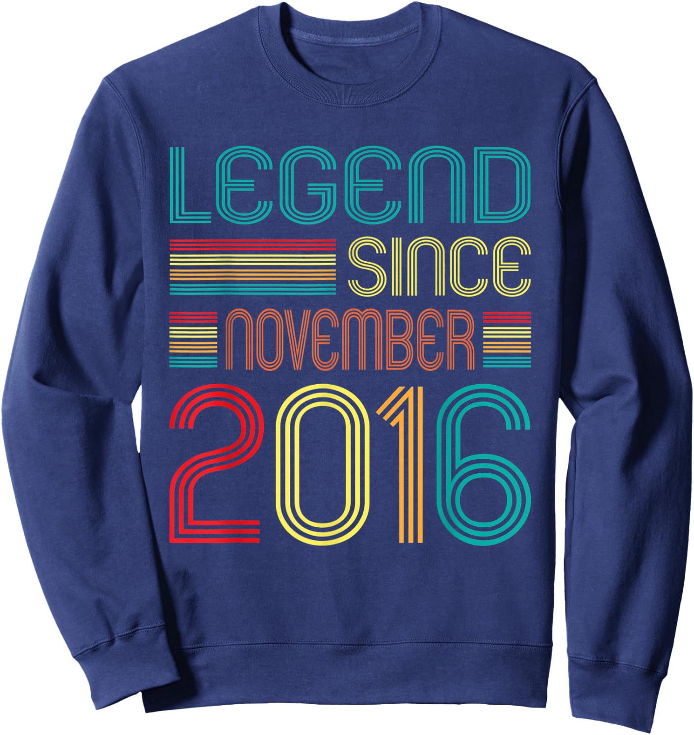 Legend Since November 2016 Retro 6 Years Old 6th Birthday Sweatshirt - Sweatshirt | Navy