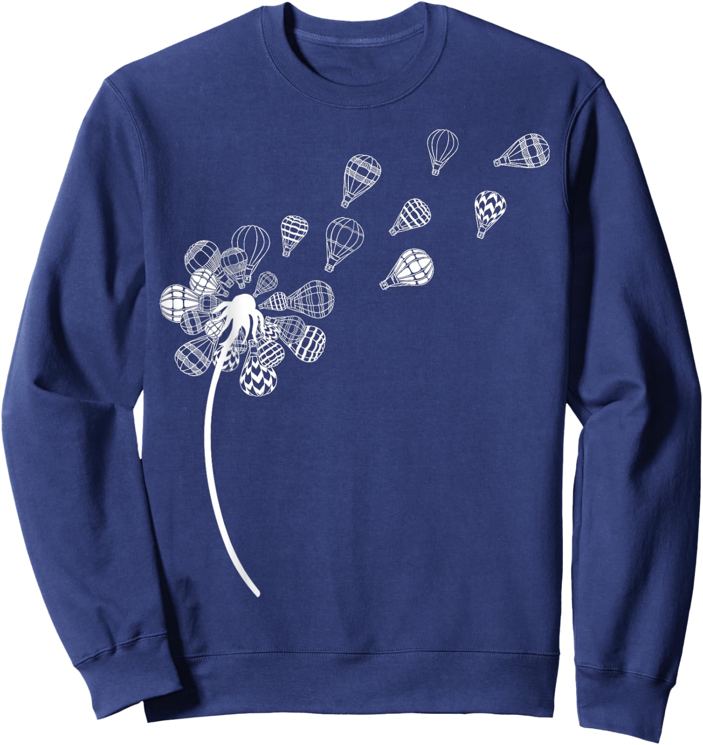 Dandelion Hot Air Balloon Festival Sky Aeronaut Art Aviation Sweatshirt - Sweatshirt | Navy