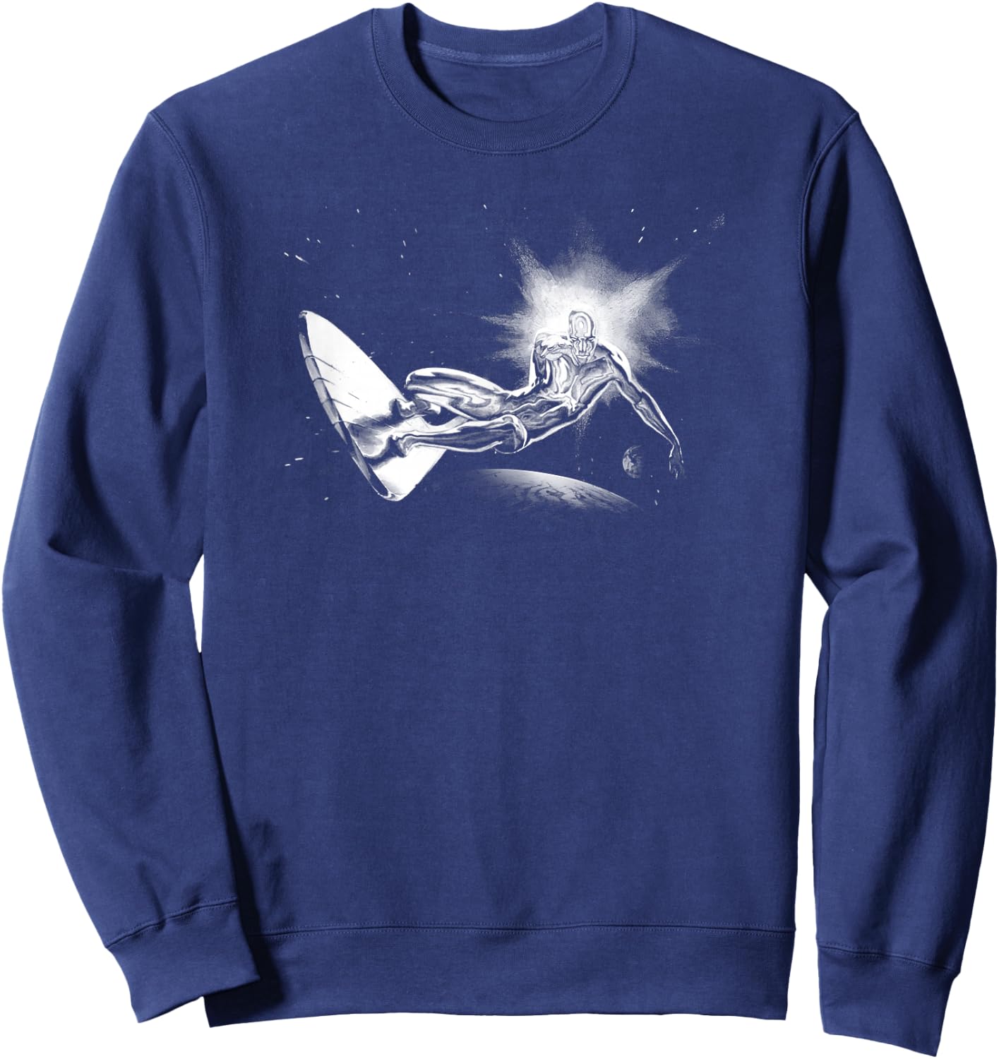 Marvel Fantastic Four Silver Surfer Galactic Cosmic Logo Sweatshirt - Sweatshirt | Navy