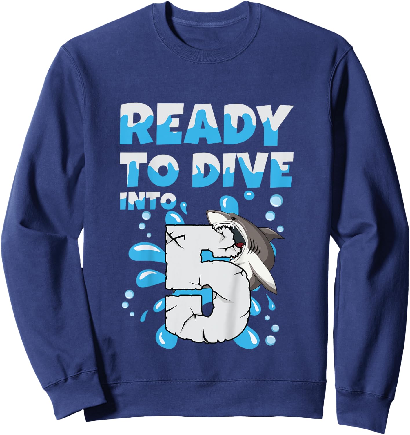 Kids Ready to dive into 5 Design for a 5 years old birthday boy Sweatshirt - Sweatshirt | Navy