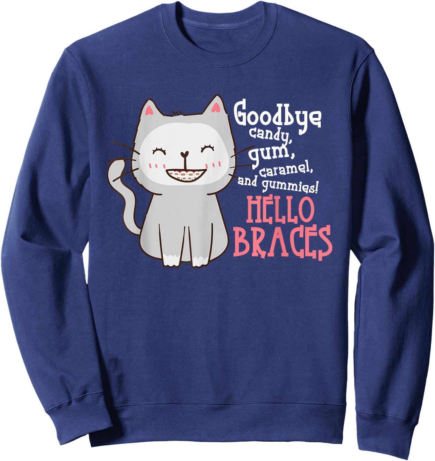 Orthodontist Animal Braces Boys Girls Kids Getting Braces Sweatshirt - Sweatshirt | Navy