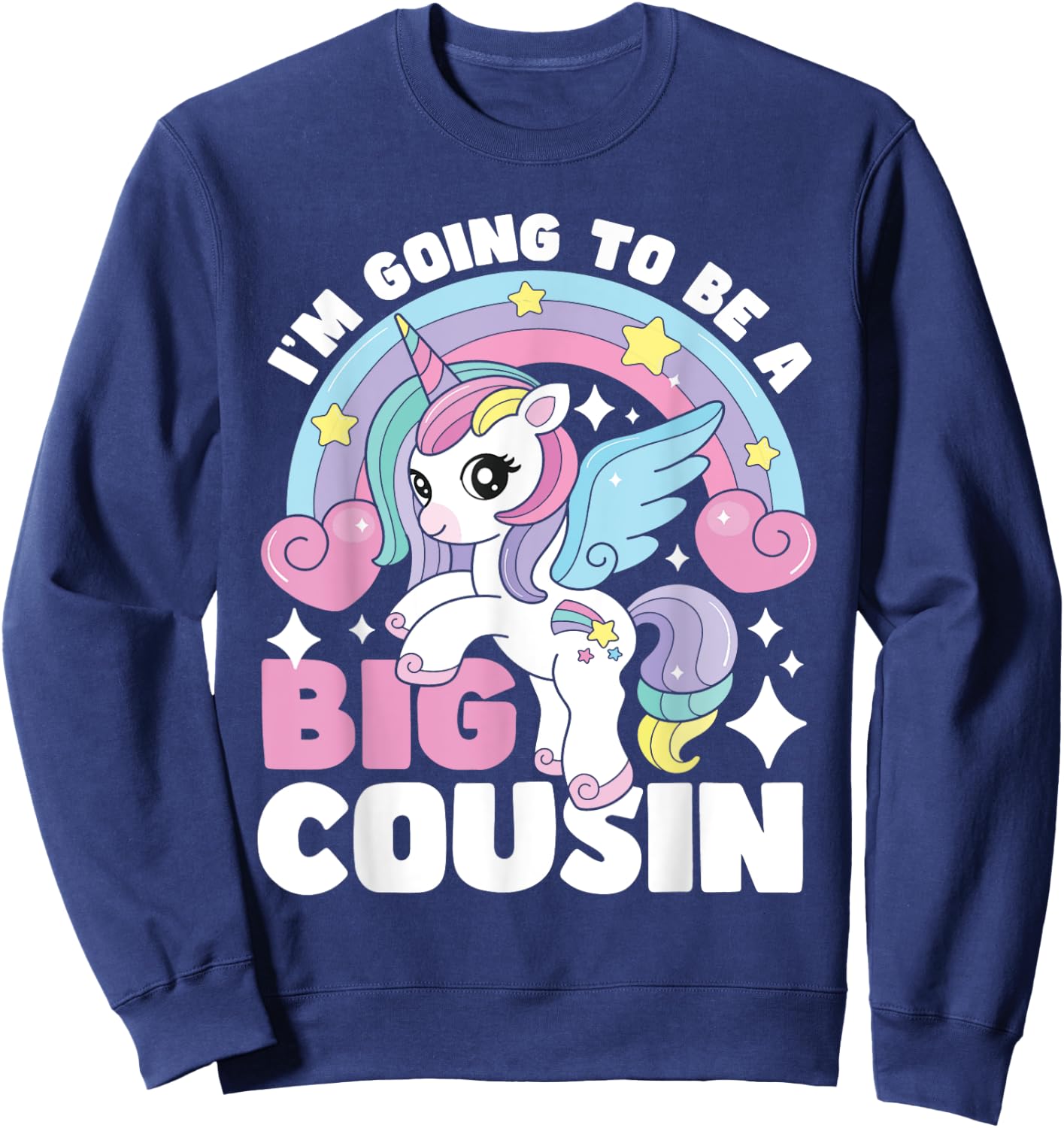 I'm Going To Be A Big Cousin - Unicorn Gender Reveal Family Sweatshirt - Sweatshirt | Navy