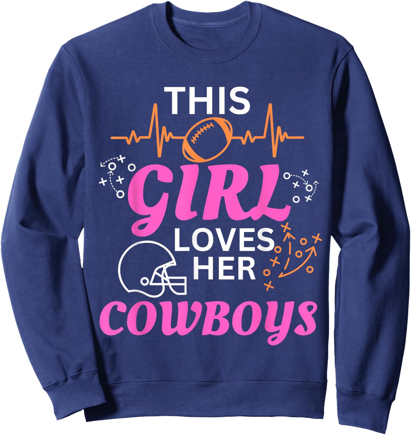 This Girl Loves Her Cowboy Cute Texas Dallas Sweatshirt - Sweatshirt | Navy