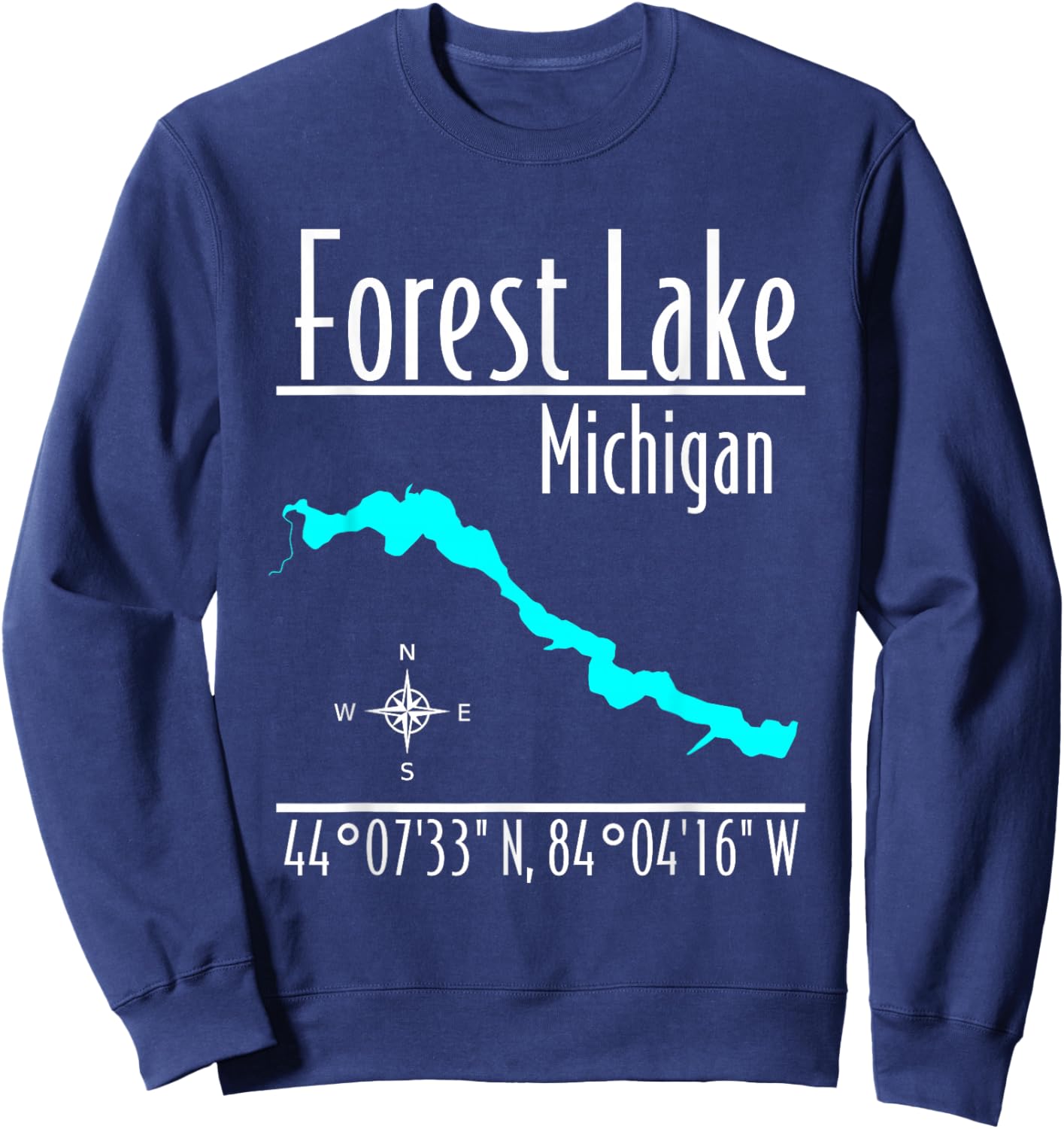 Modern Forest Lake - Michigan Sweatshirt - Sweatshirt | Navy