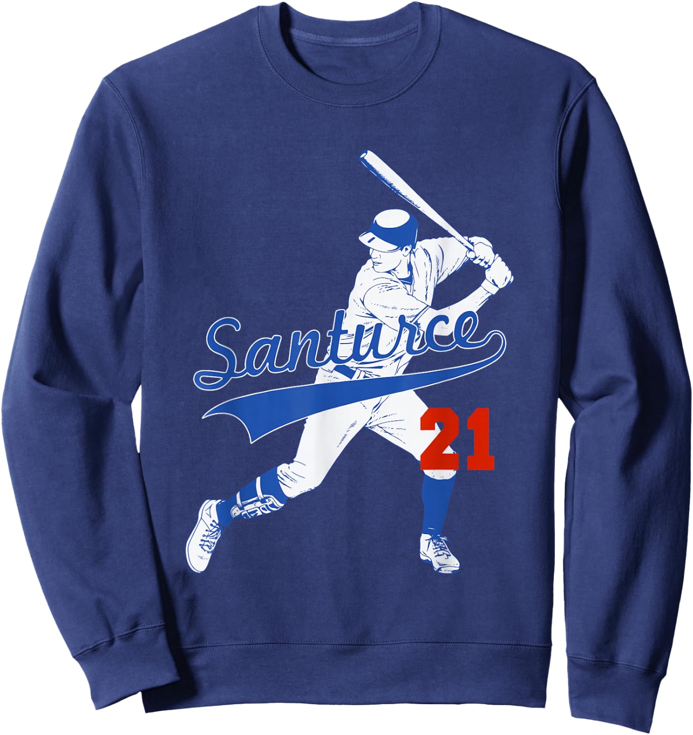 Retro Puerto Rico Santurce 21 Puerto Rican Baseball Player Sweatshirt - Sweatshirt | Navy