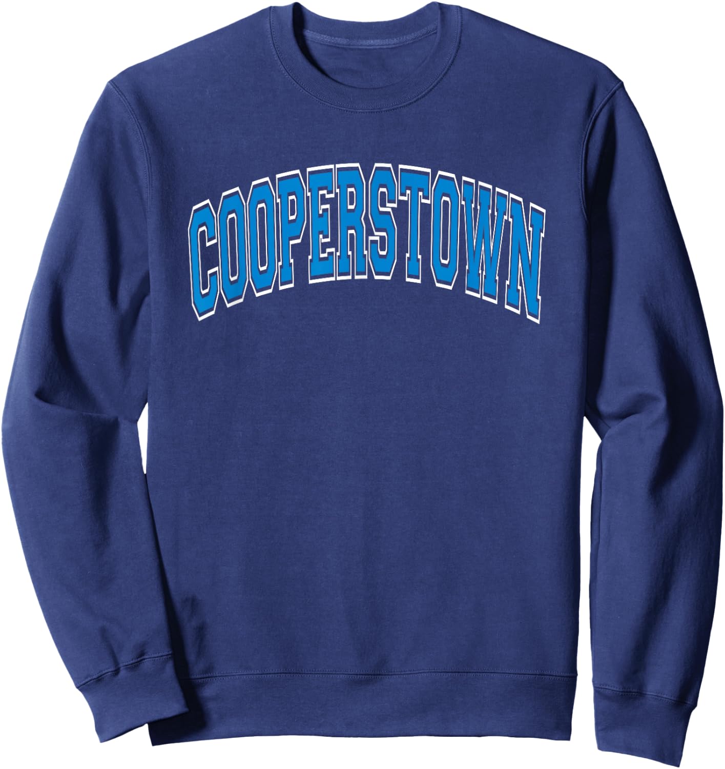 Cooperstown Arched Blue Text Sweatshirt - Sweatshirt | Navy