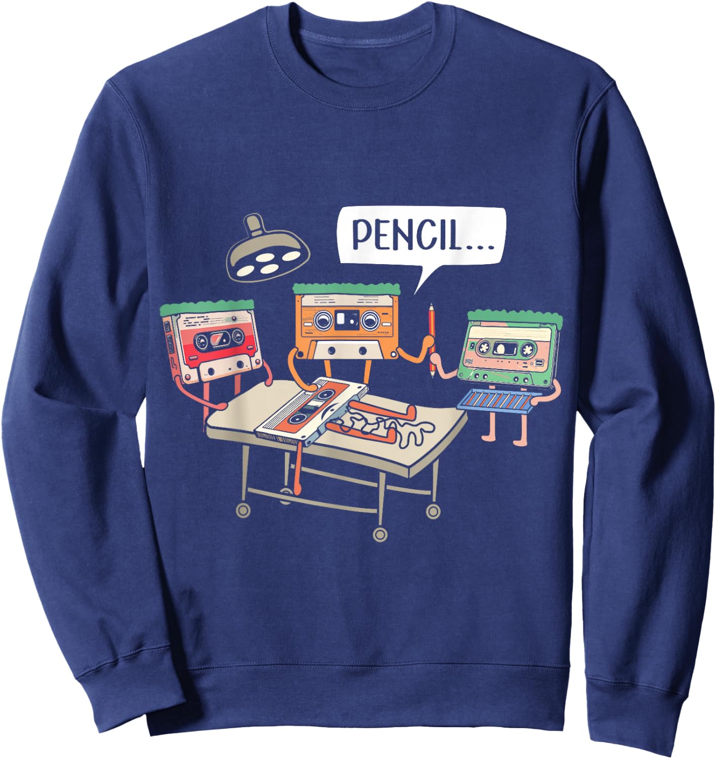 Vintage cassette tape 80s retro music lover Sweatshirt - Sweatshirt | Navy