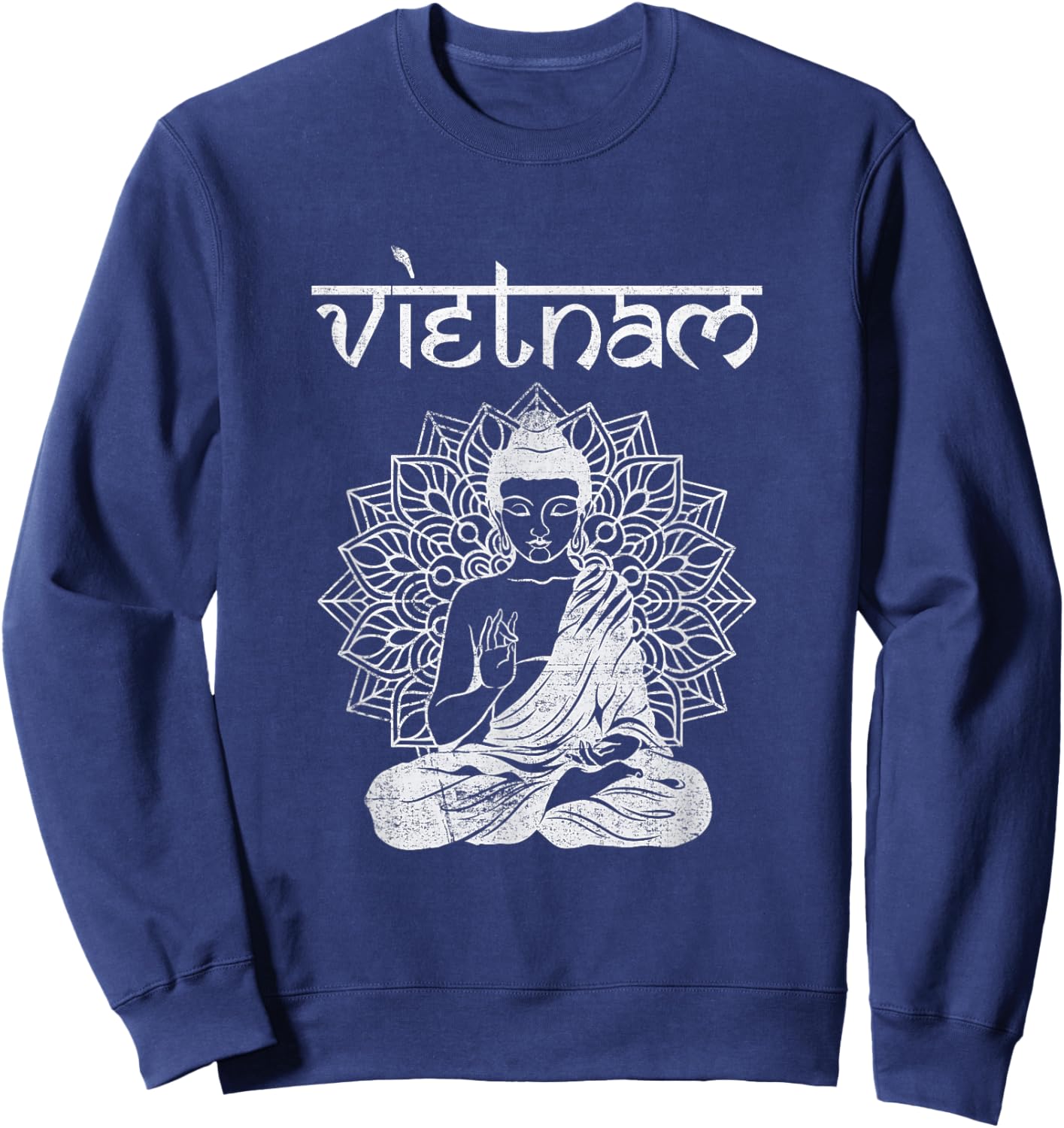 Vintage Vietnam Shirt Buddha Spiritual Saigon Hanoi Sweatshirt - Sweatshirt | Navy