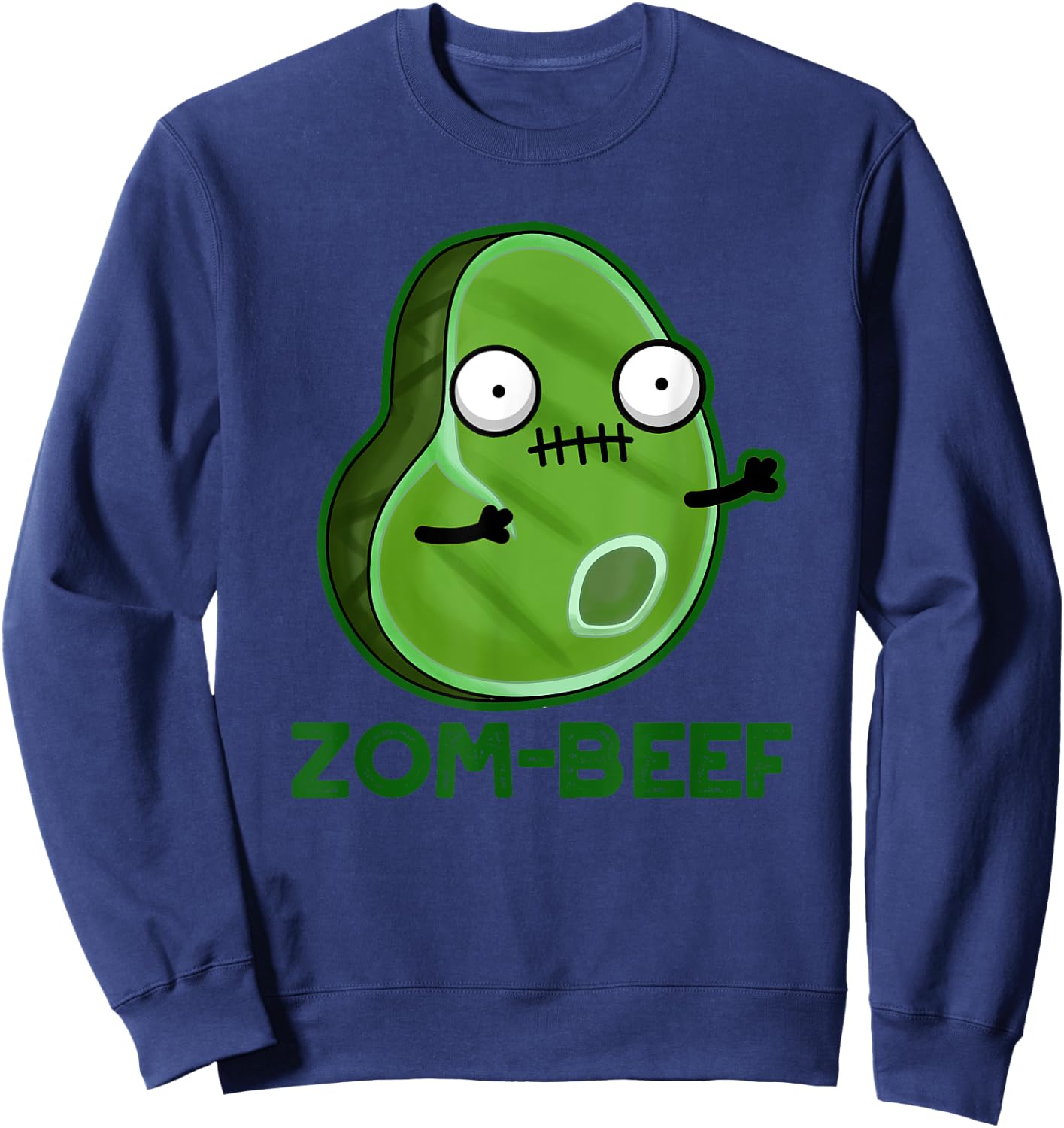 Zom-beef Funny Zombie Beef Pun Sweatshirt - Sweatshirt | Navy