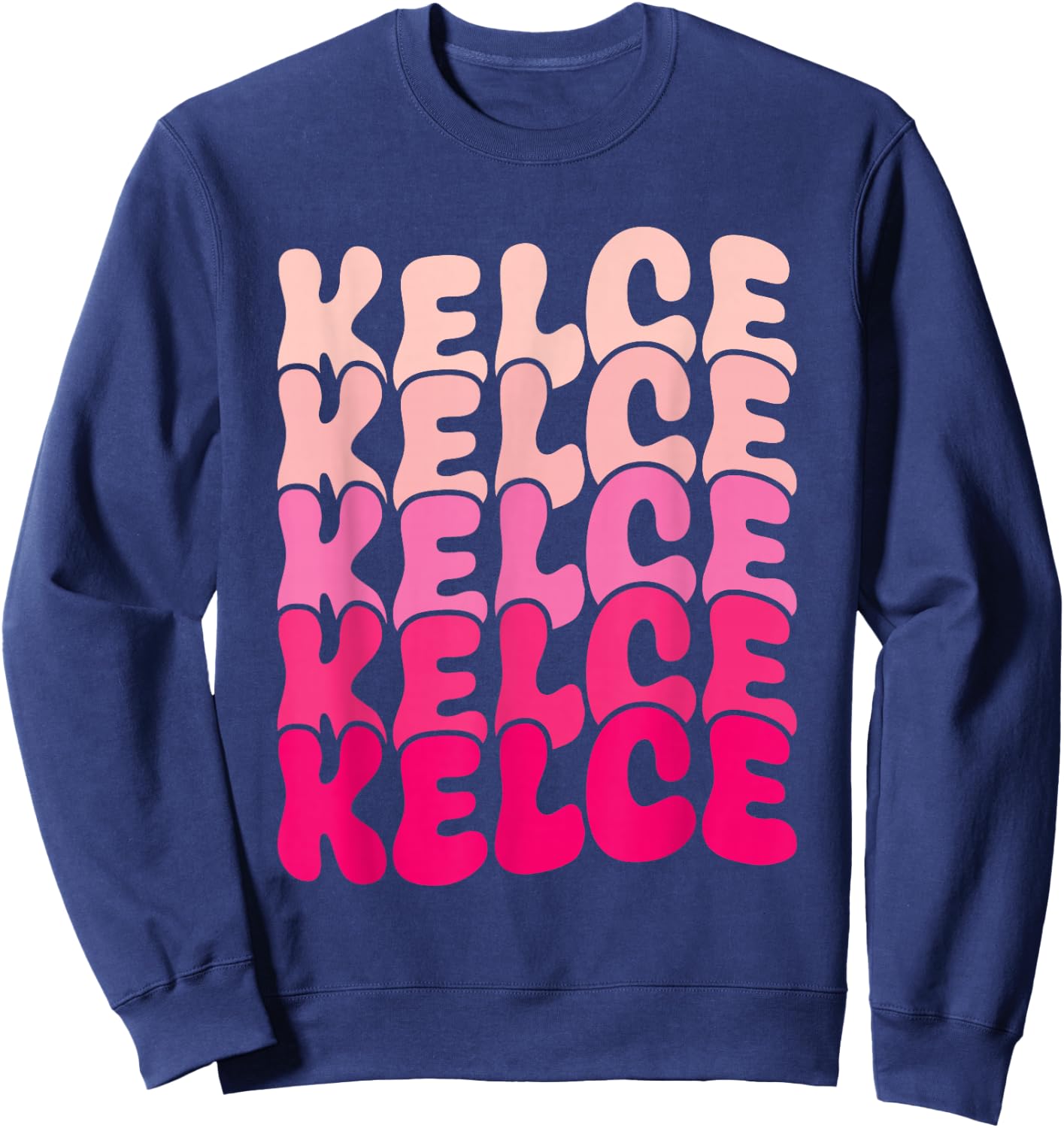 Kelce Vintage Personalized Name I Love Kelce Sweatshirt - Sweatshirt | Navy