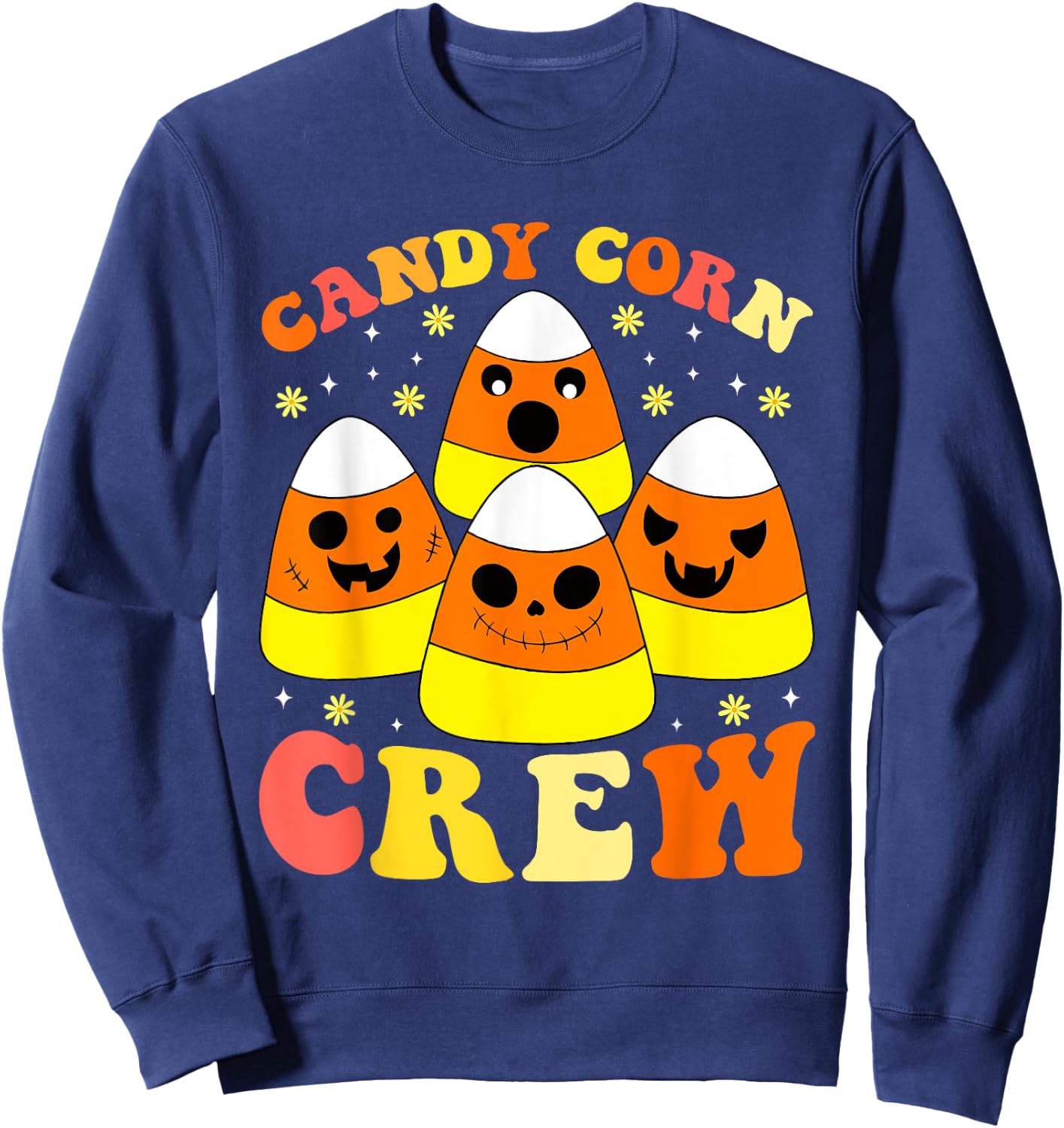 Halloween Candy Corn Squad Team Candy Corn Crew Halloween Sweatshirt - Sweatshirt | Navy