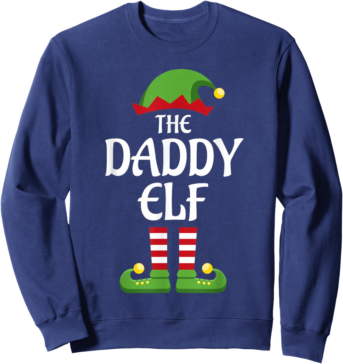 Daddy Elf Family Matching Group Christmas Dad Sweatshirt - Sweatshirt | Navy