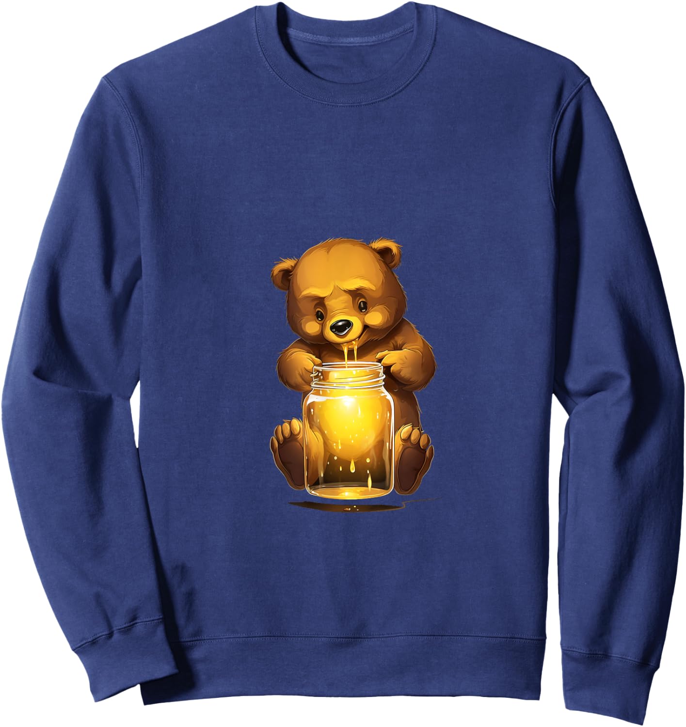 Bear Honey Jar Grizzly Kawaii Sweatshirt - Sweatshirt | Navy