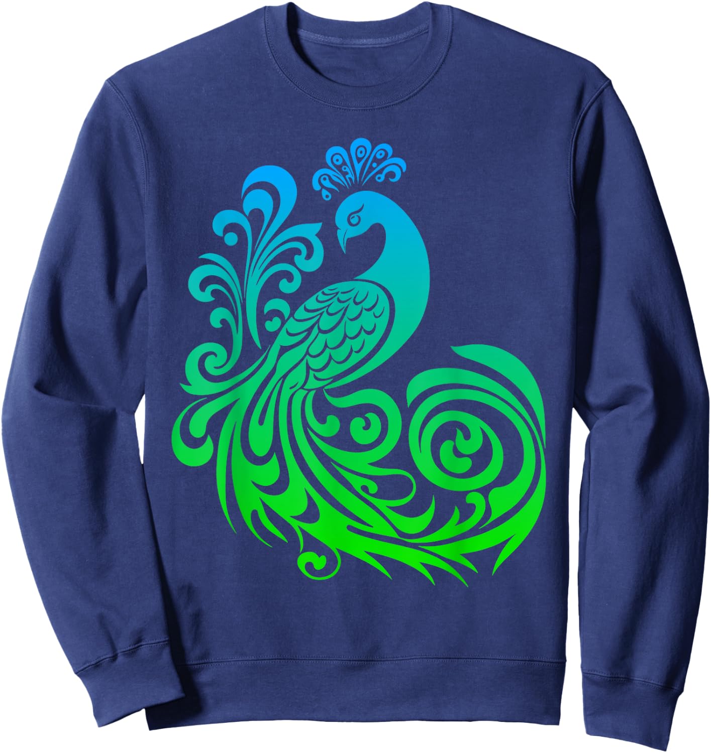 Beautiful Peacock Sweatshirt - Sweatshirt | Navy