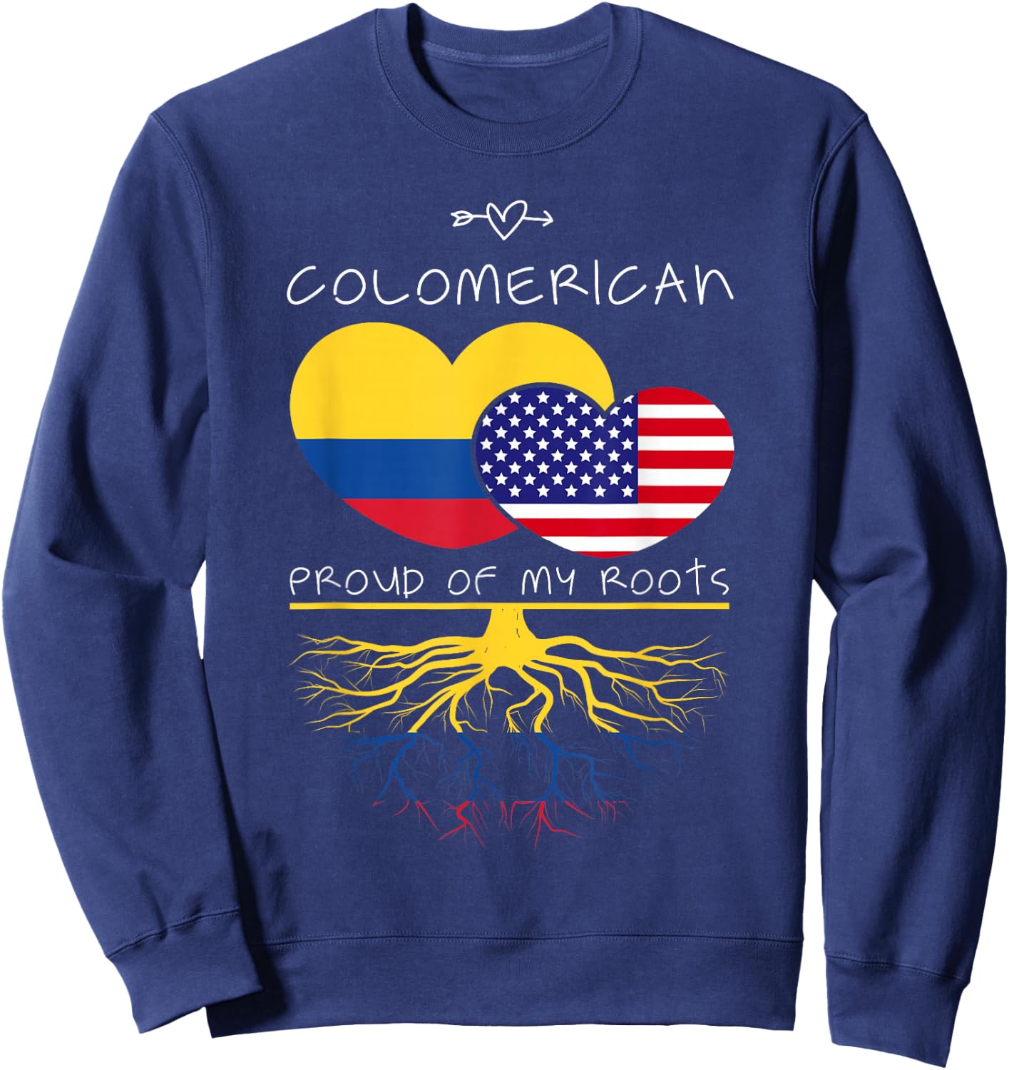 Colombia USA Proud Of Both Countries Colomerican Sweatshirt - Sweatshirt | Navy