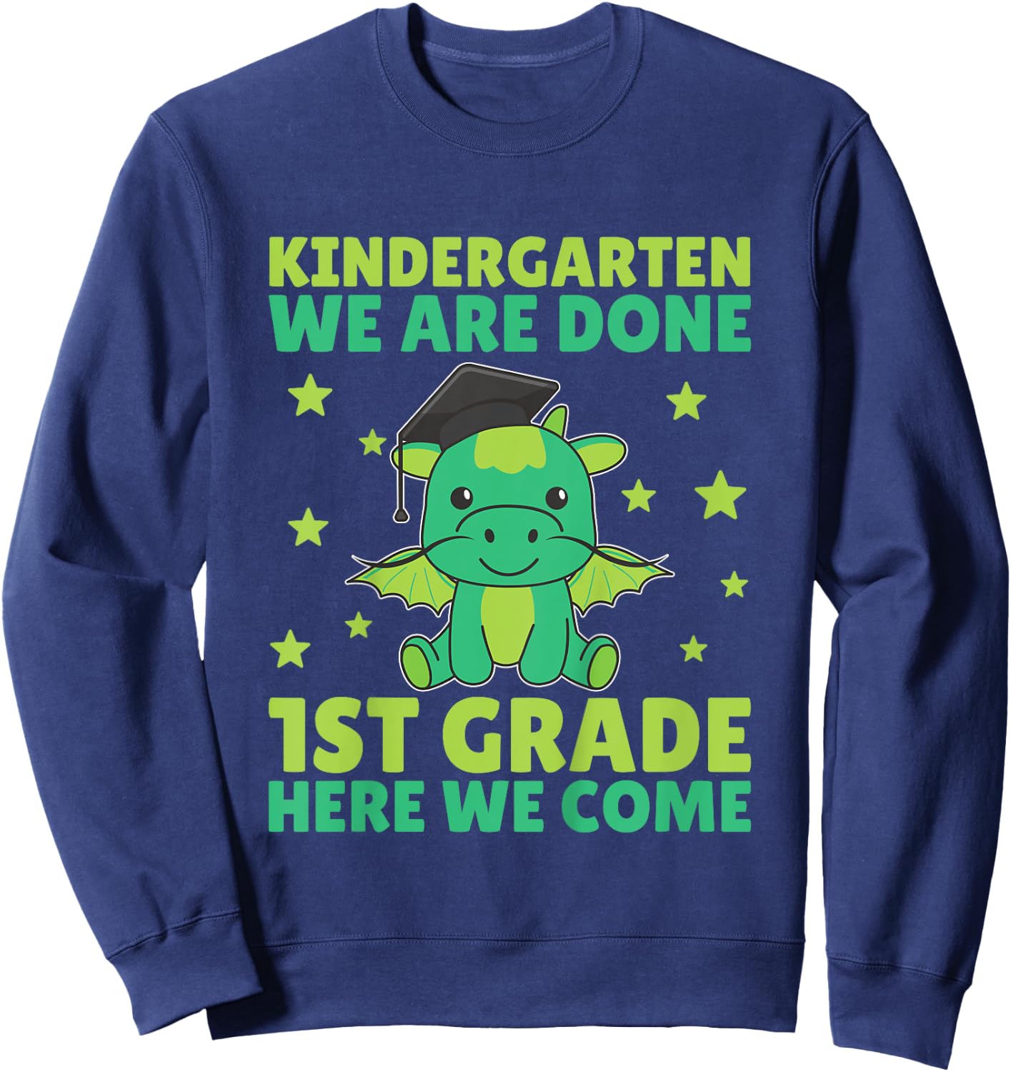 Kids Kids Kindergarten Graduate Dragon Graduation Sweatshirt - Sweatshirt | Navy