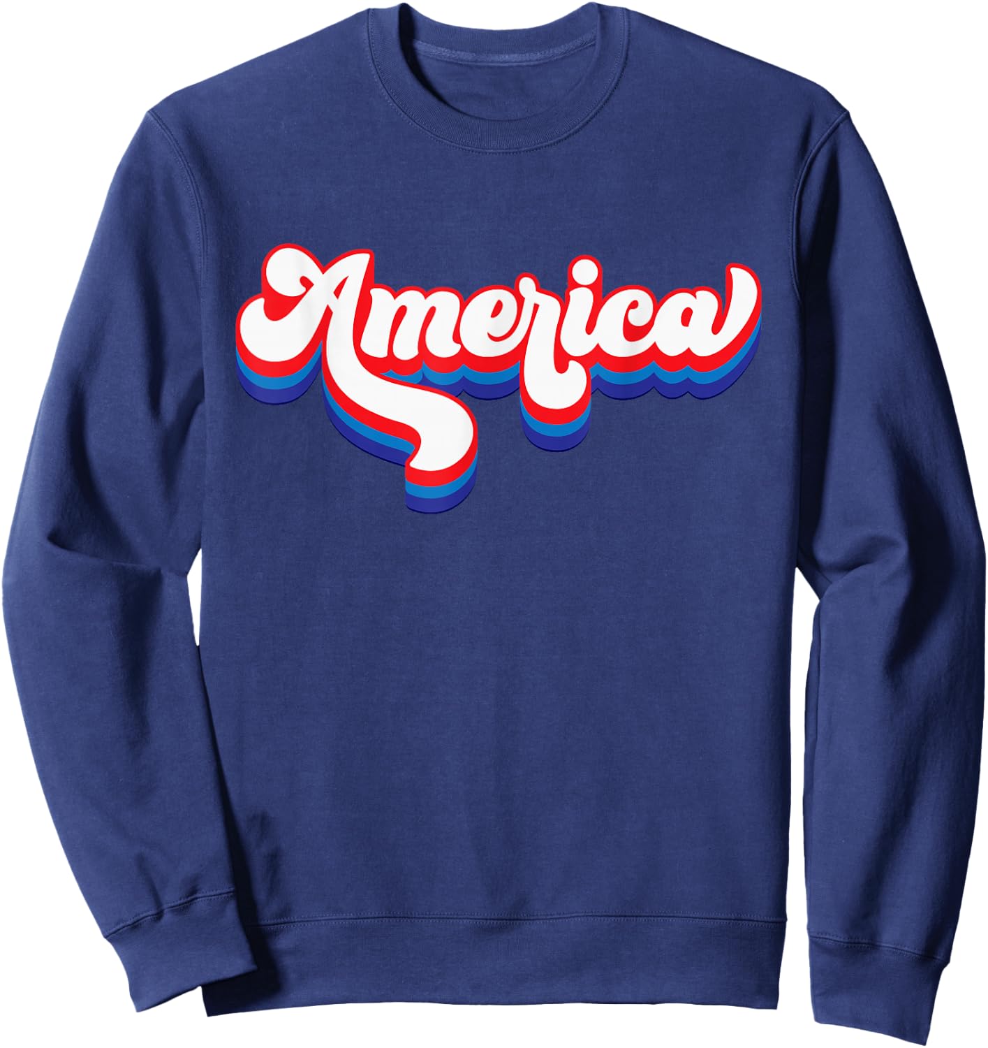 Retro USA 4th of July America Patriotic Independence Sweatshirt - Sweatshirt | Navy