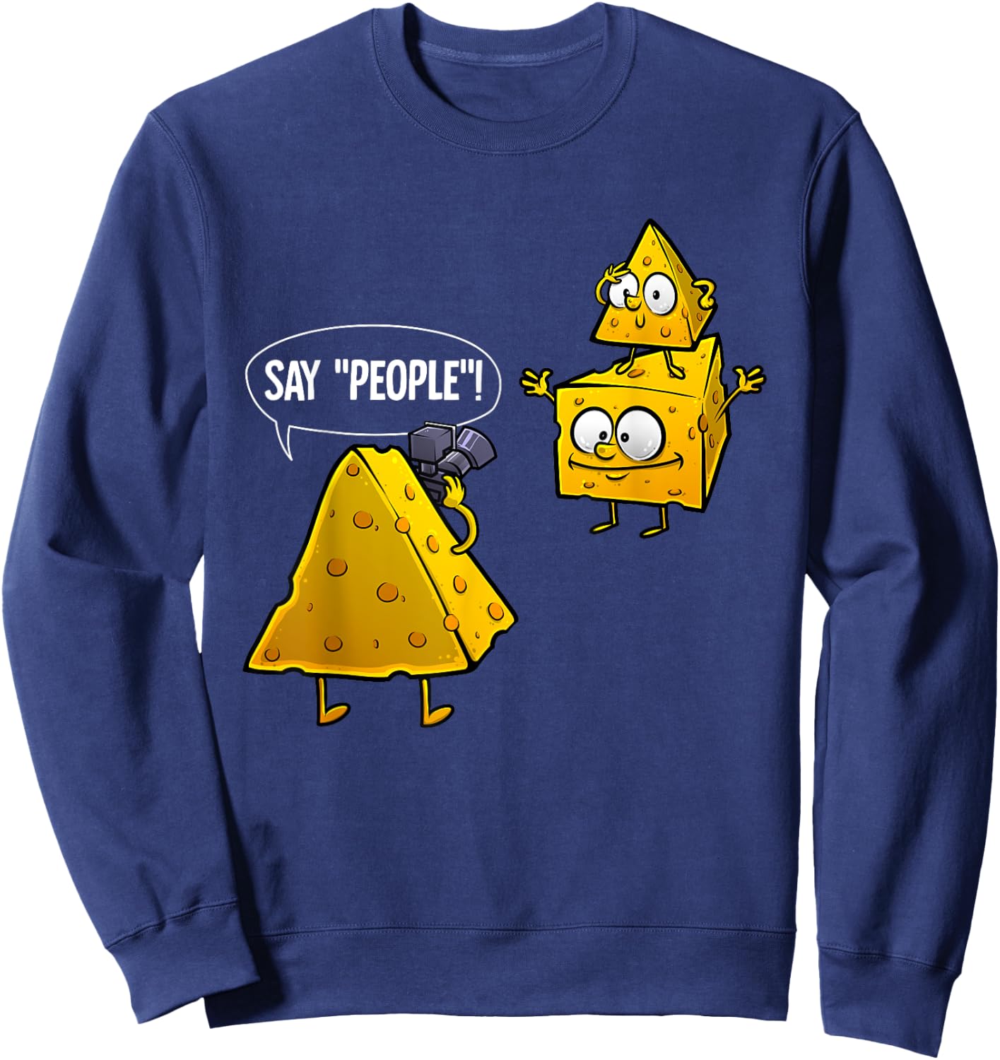 Cool Photography Gift Men Women Cheese Photographer Lovers Small Sweatshirt - Sweatshirt | Navy